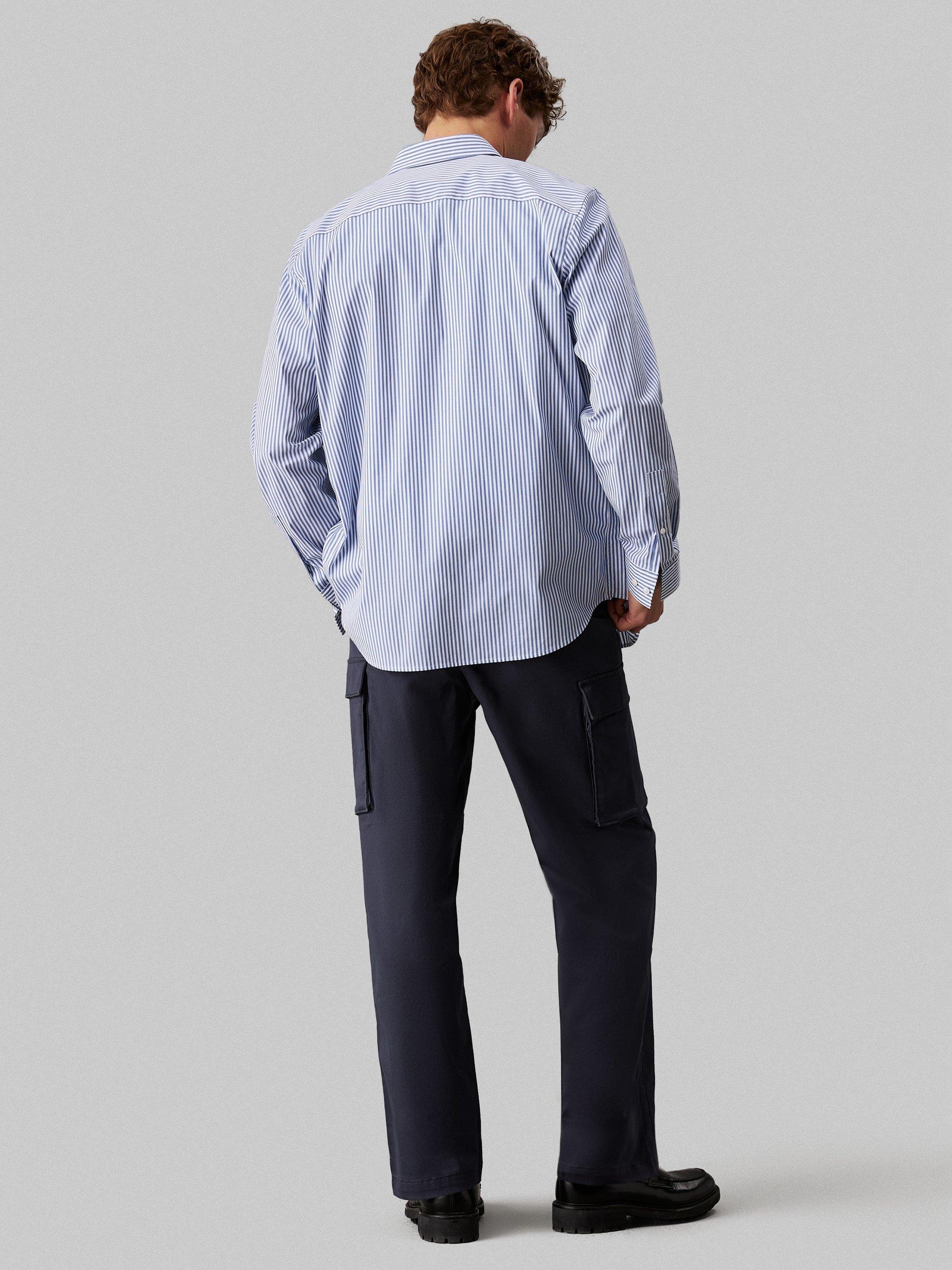 Product image 2 of 5, which shows Calvin Klein Cotton Blend Cargo Trousers, India Ink, XS