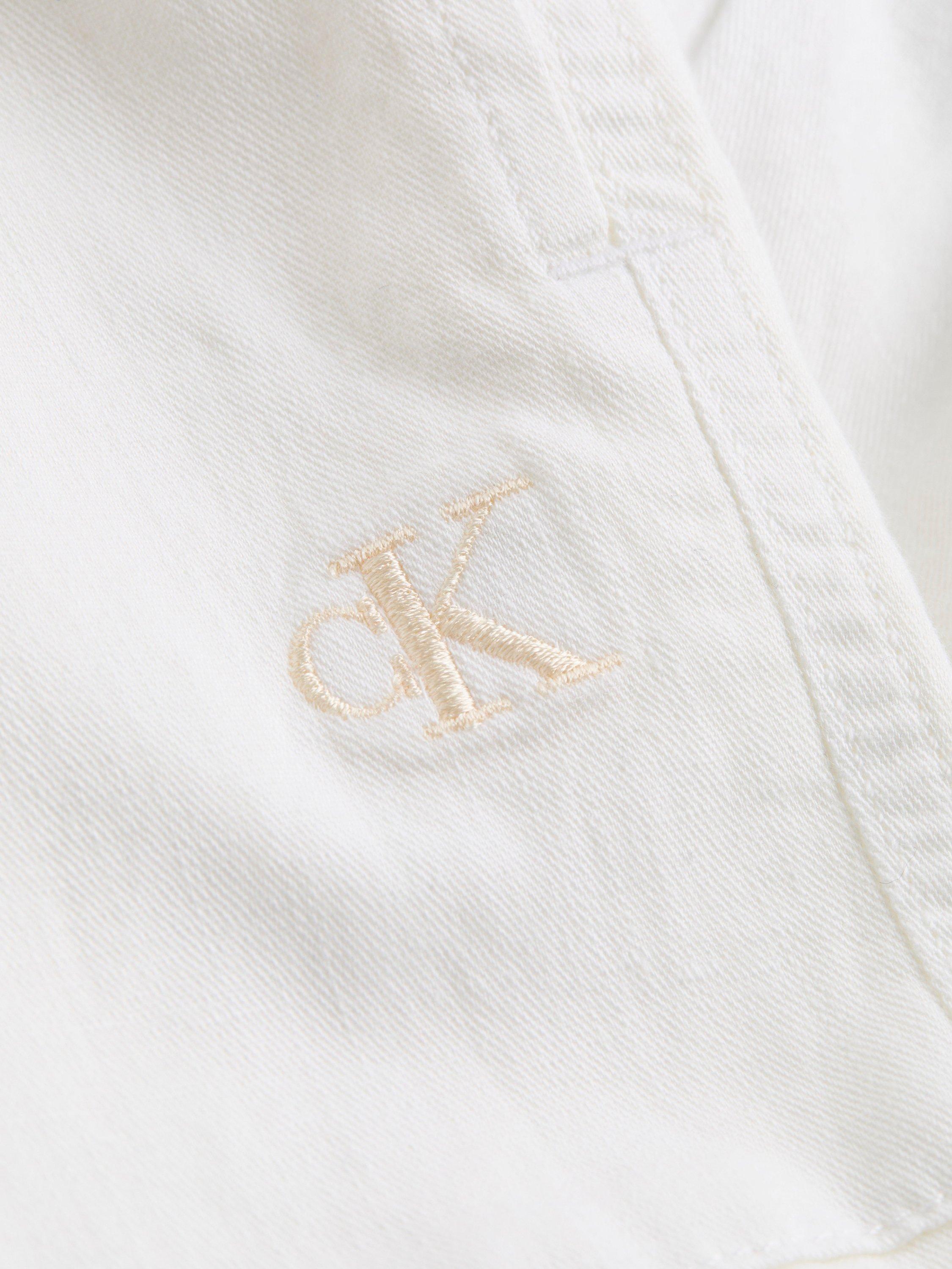 Product image 5 of 7, which shows Calvin Klein Cotton Linen Blend Sweat Shorts, Bright White, 28R