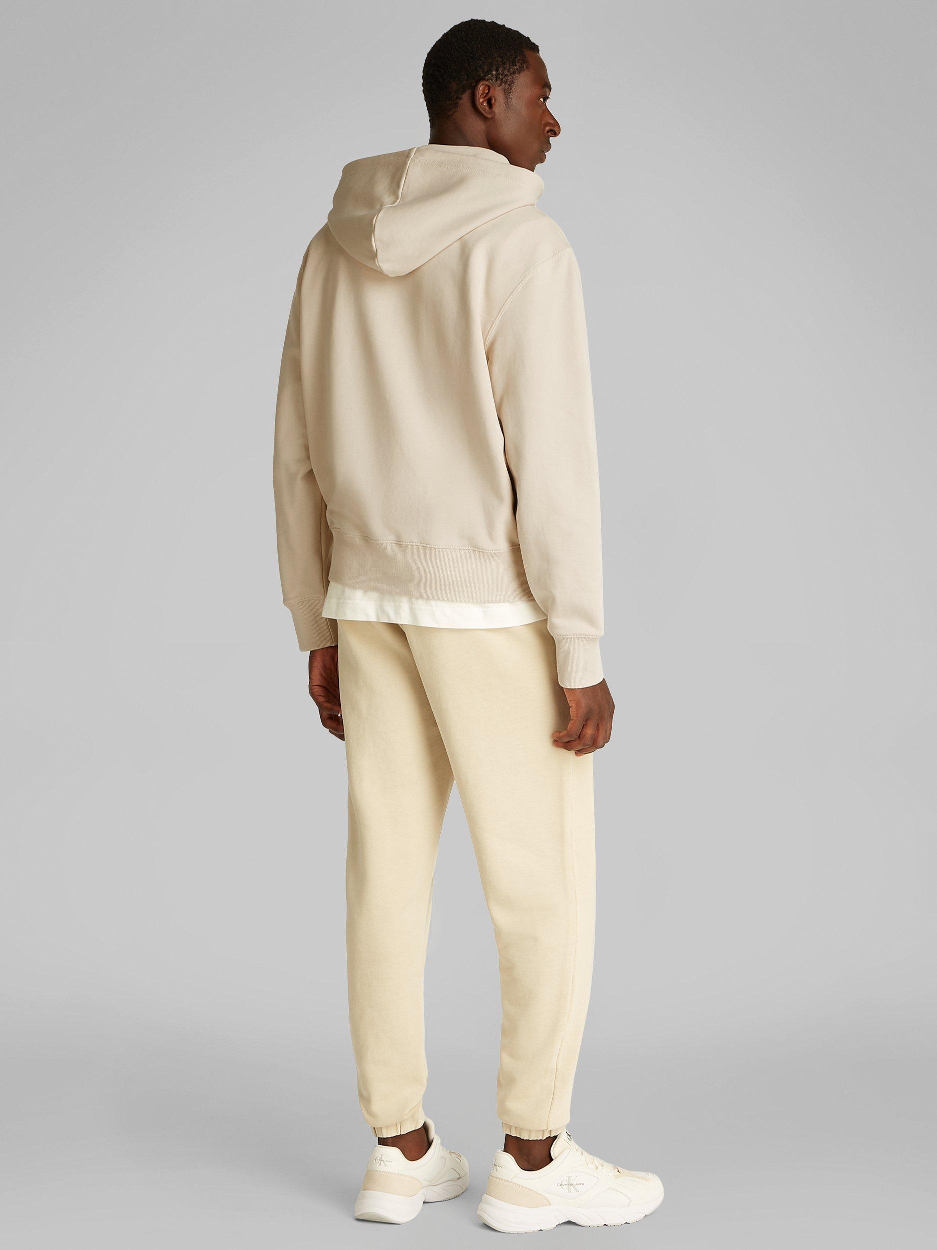 Product image 3 of 6, which shows Calvin Klein Cotton Applique Hoodie, Oatmeal, XS