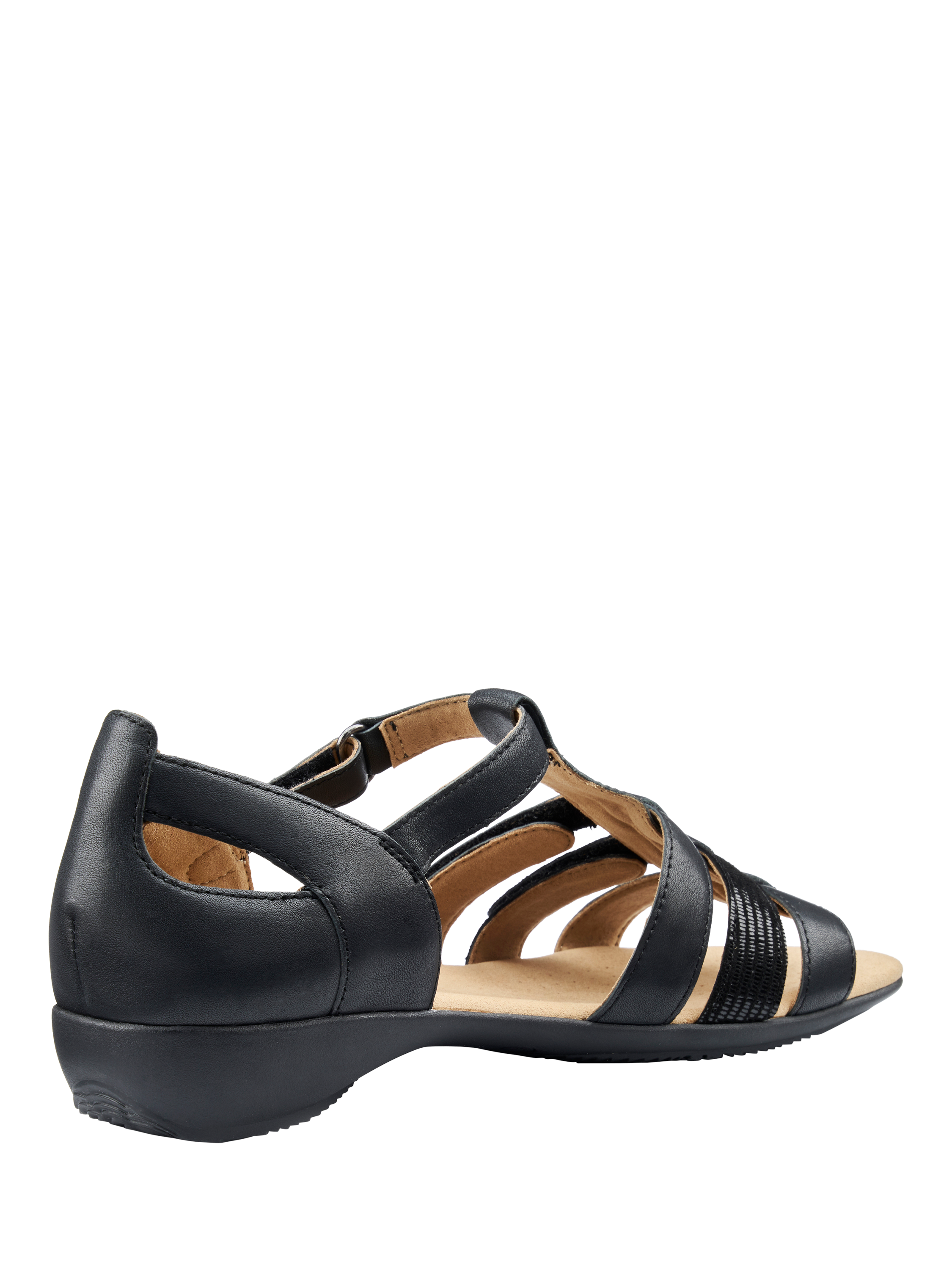 Product image 4 of 4, which shows Hotter Solei Wide Fit Leather Gladiator Sandals, Black, 3W