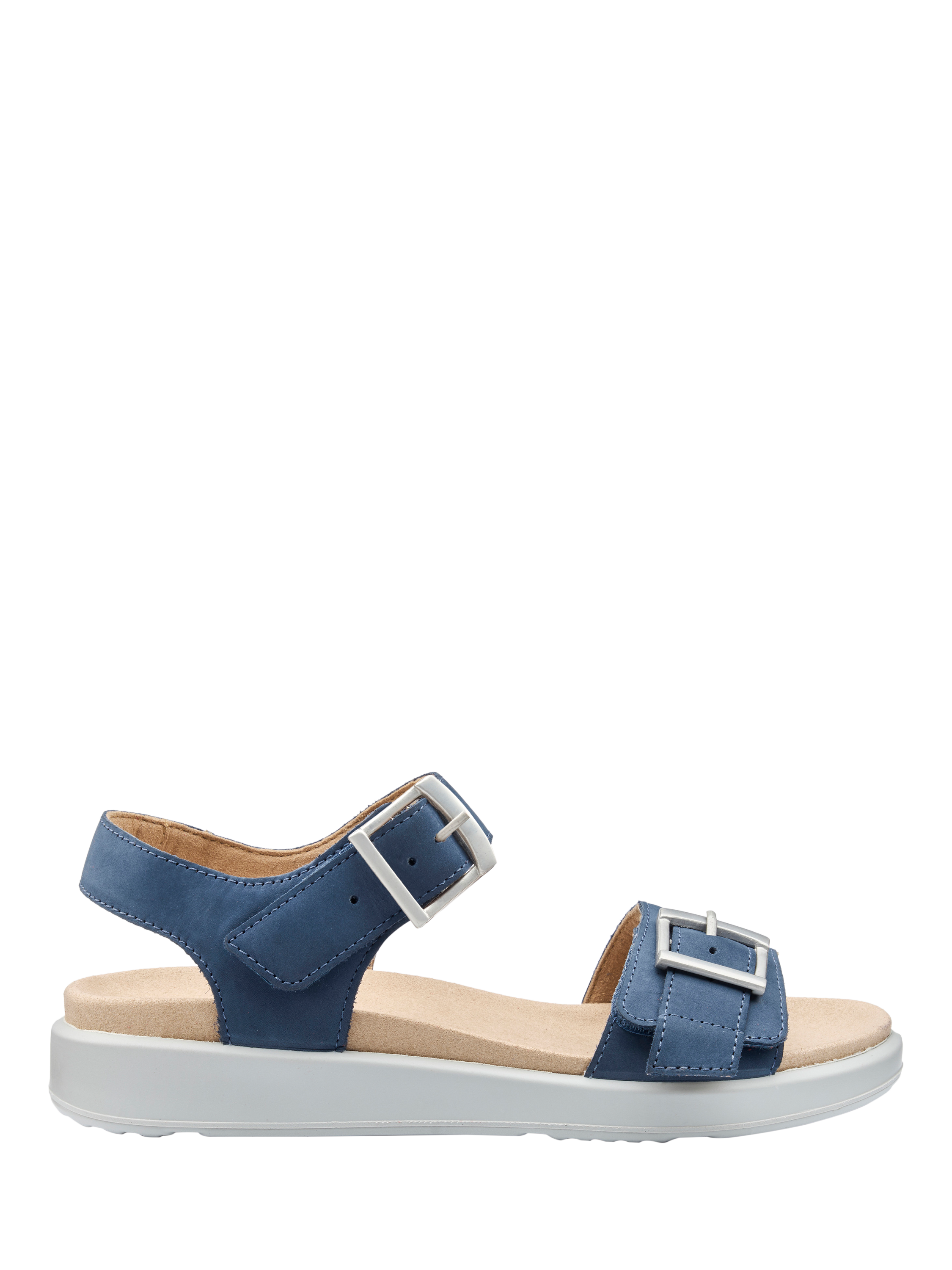 Product image 1 of 1, which shows Hotter Palma Nubuck Leather Sandals, Aquatic Blue, 3