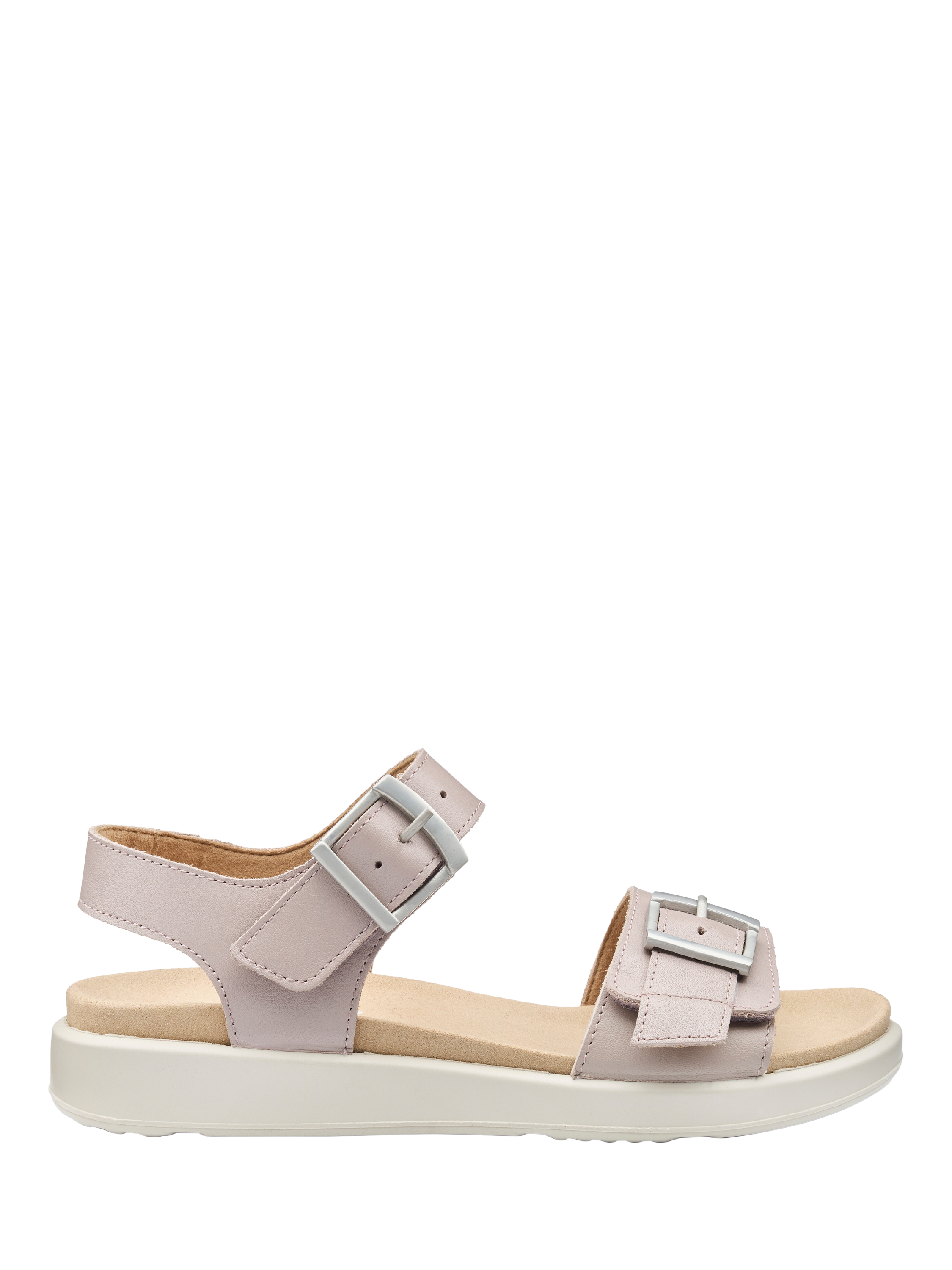 Product image 1 of 4, which shows Hotter Palma Leather Sandals, Light Mink, 3