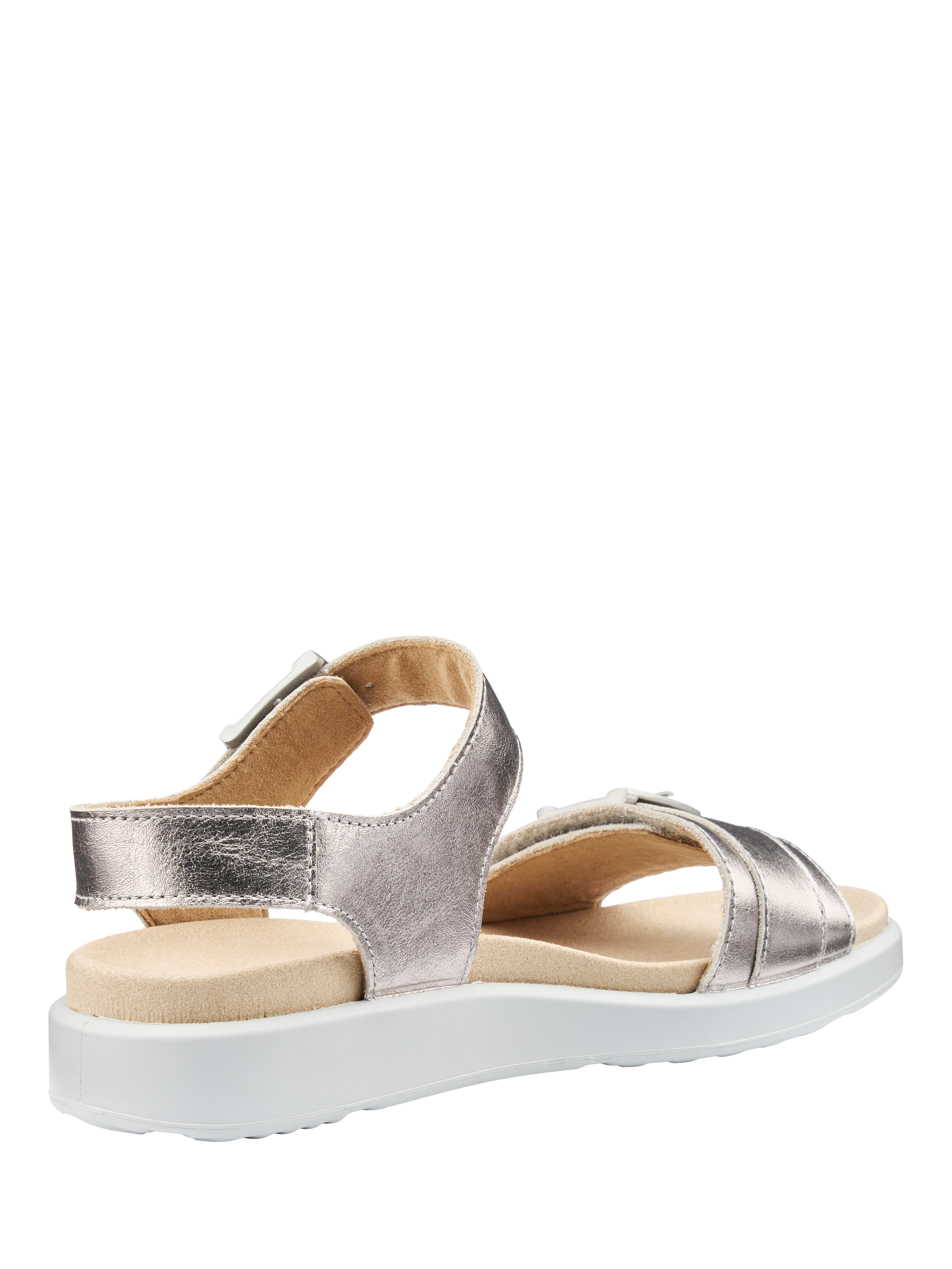 Product image 4 of 4, which shows Hotter Palma Leather Sandals, Pewter, 3
