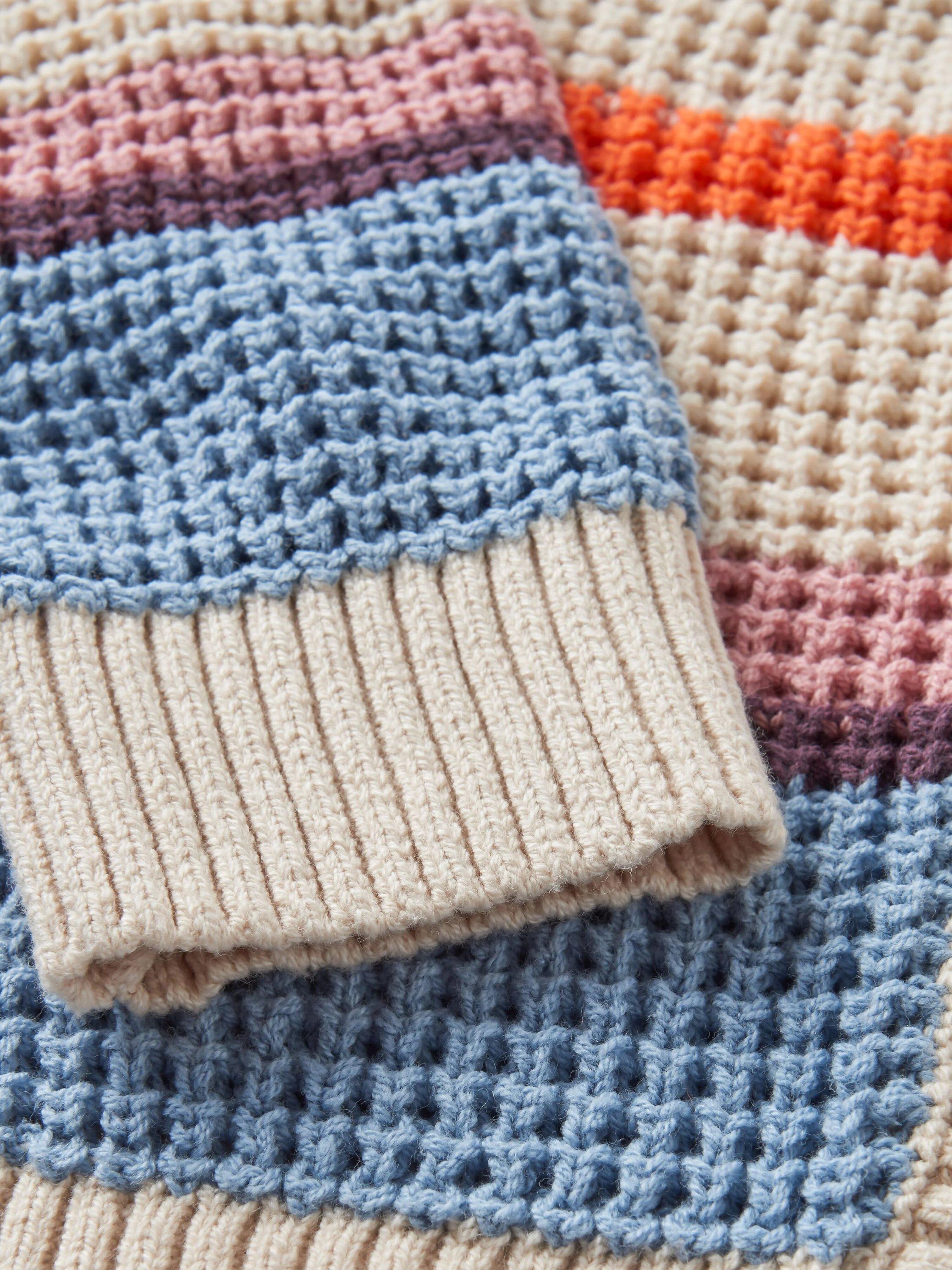 Product image 3 of 6, which shows Passenger Reflection Knit Stripe Cardigan, Multi White Stripe, XS