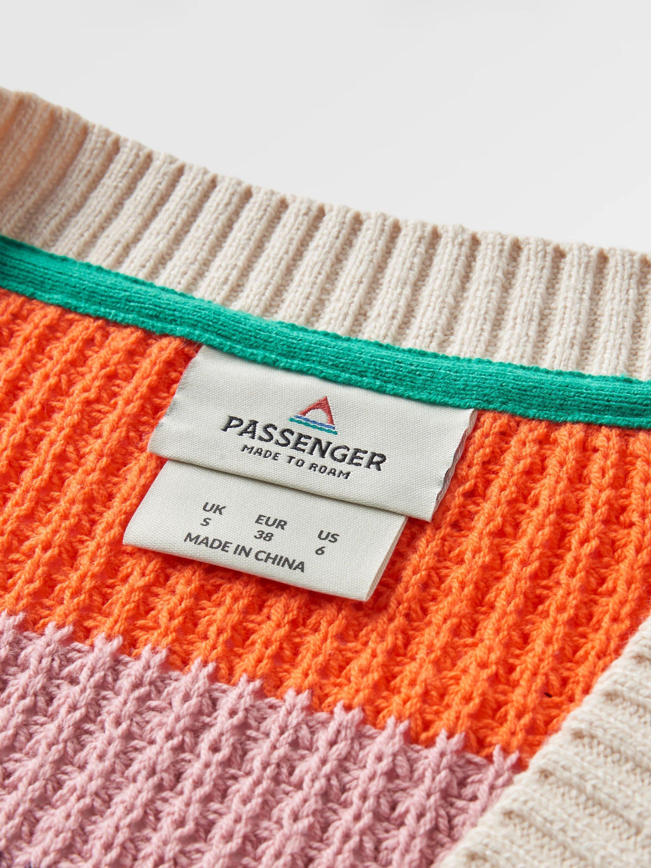 Product image 6 of 6, which shows Passenger Reflection Knit Stripe Cardigan, Multi White Stripe, XS