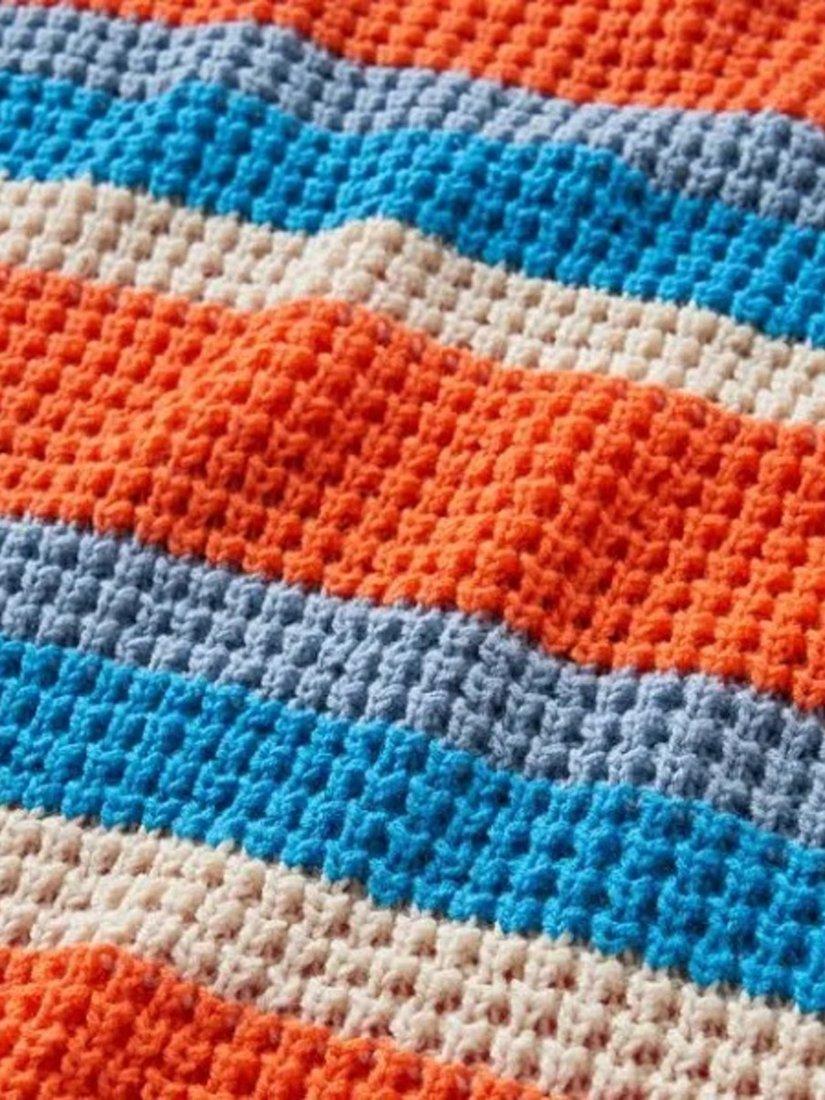 Product image 5 of 5, which shows Passenger Reflection Stripe Jumper, Orange Multi Stripe, XS