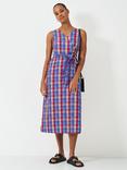Crew Clothing Jenny Cotton Wrap-Front Dress, Multi Pink, Multi Pink