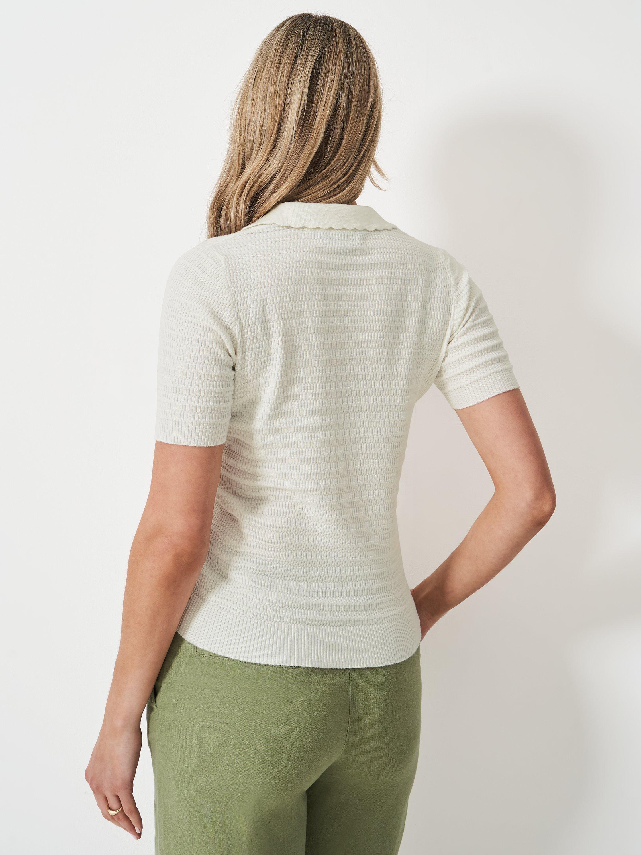 Product image 3 of 5, which shows Crew Clothing Sola V-Neck Knit Top, Ivory, 10
