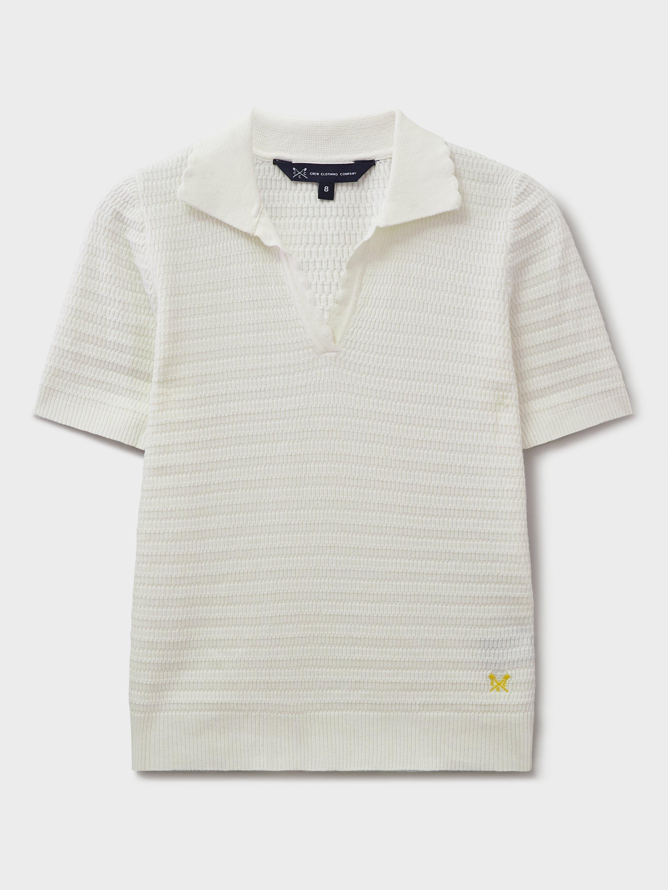 Product image 5 of 5, which shows Crew Clothing Sola V-Neck Knit Top, Ivory, 10