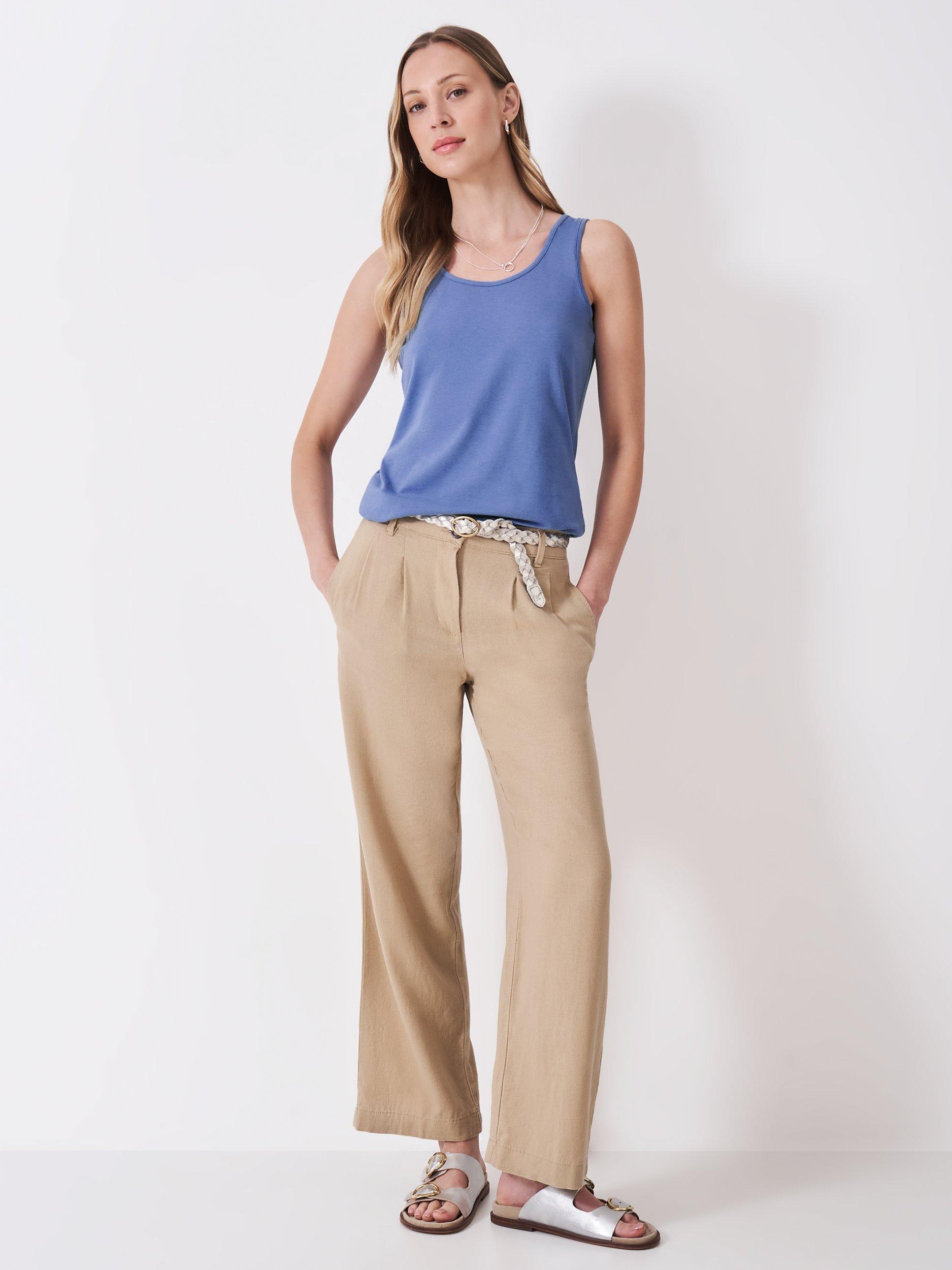 Product image 2 of 5, which shows Crew Clothing Classic Round Neck Vest Top, Bright Blue, 8