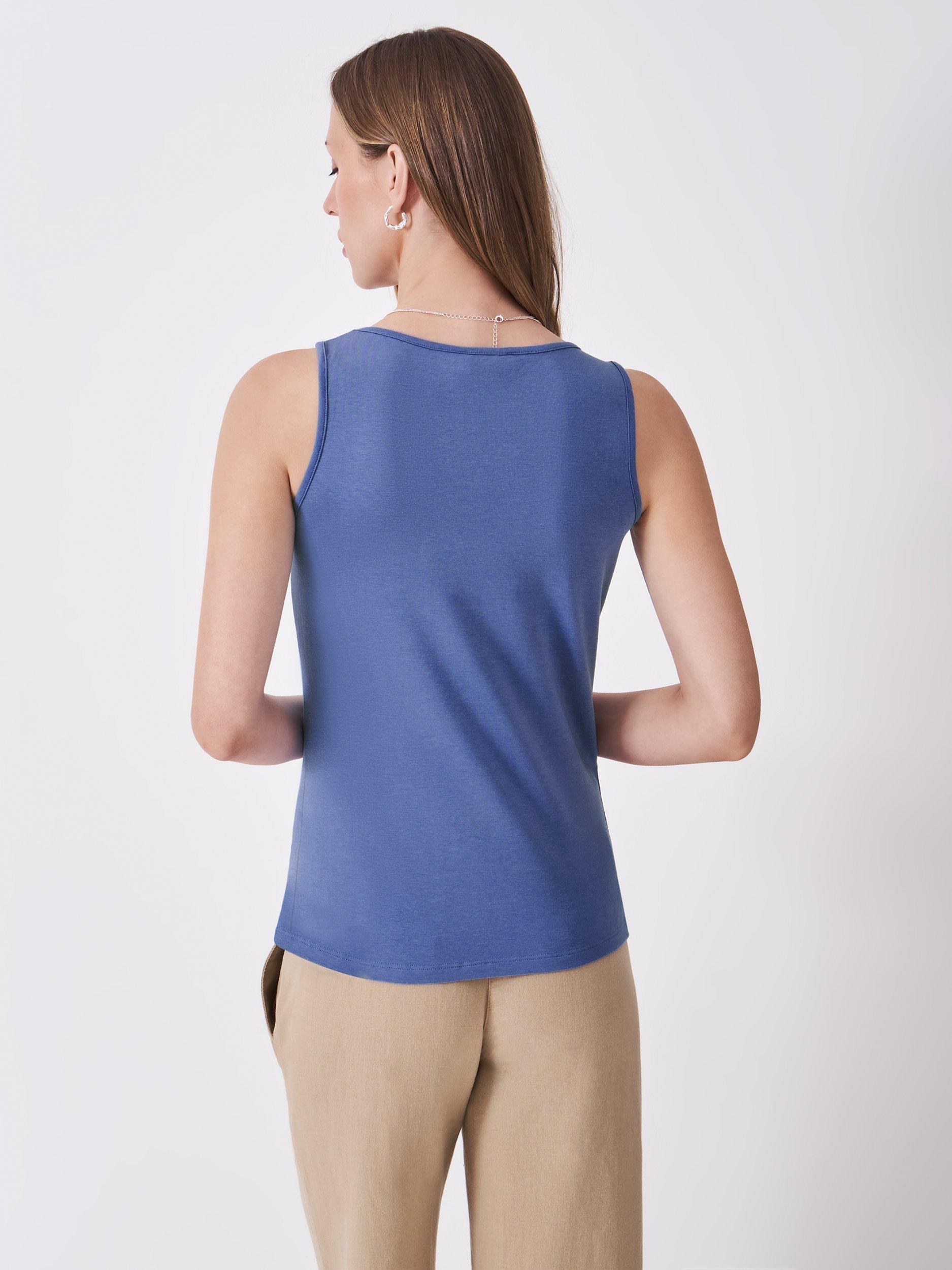 Product image 3 of 5, which shows Crew Clothing Classic Round Neck Vest Top, Bright Blue, 8
