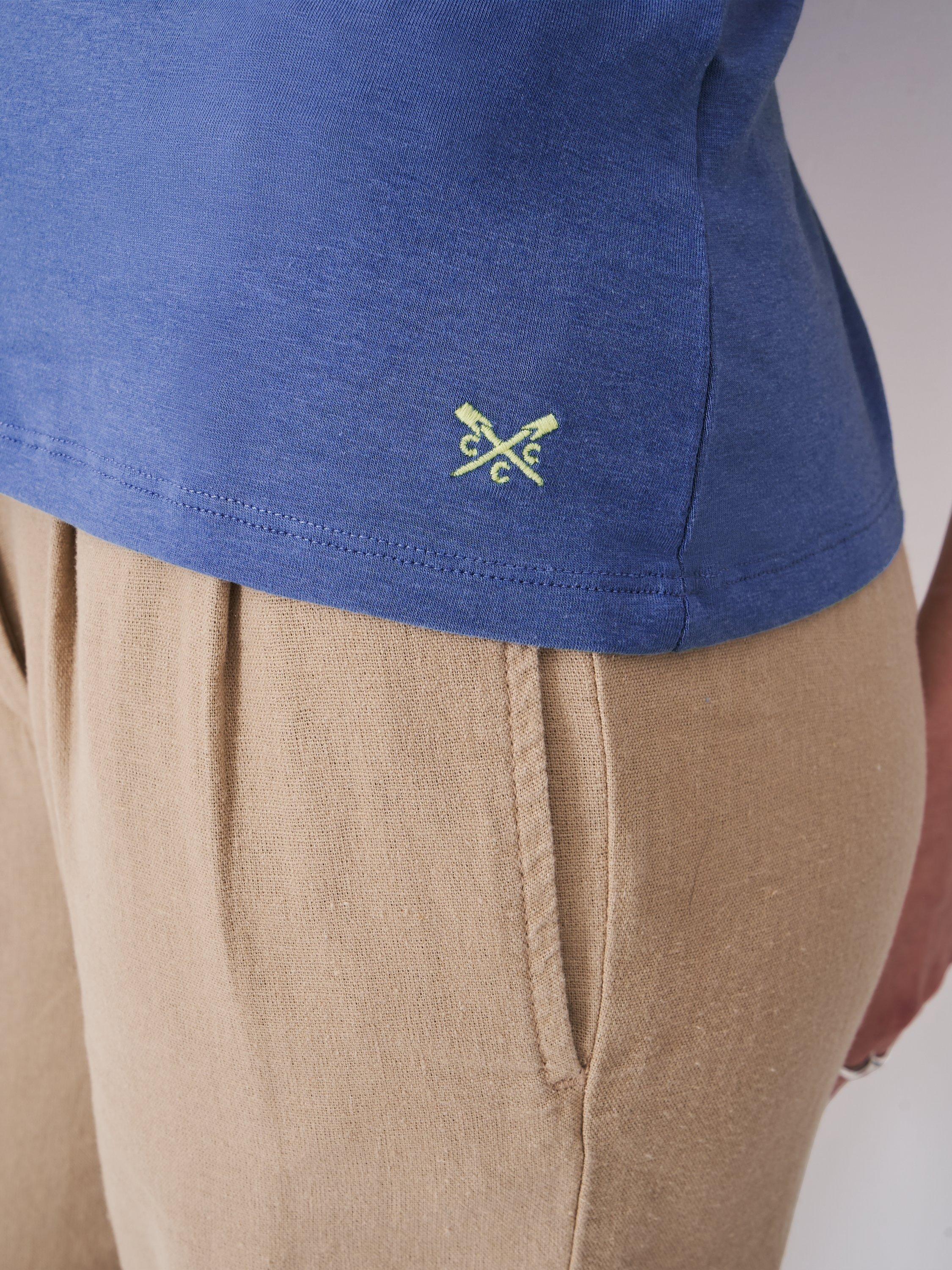 Product image 4 of 5, which shows Crew Clothing Classic Round Neck Vest Top, Bright Blue, 8
