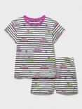 Crew Clothing Kids' Striped Short Pyjama Set, Multi White
