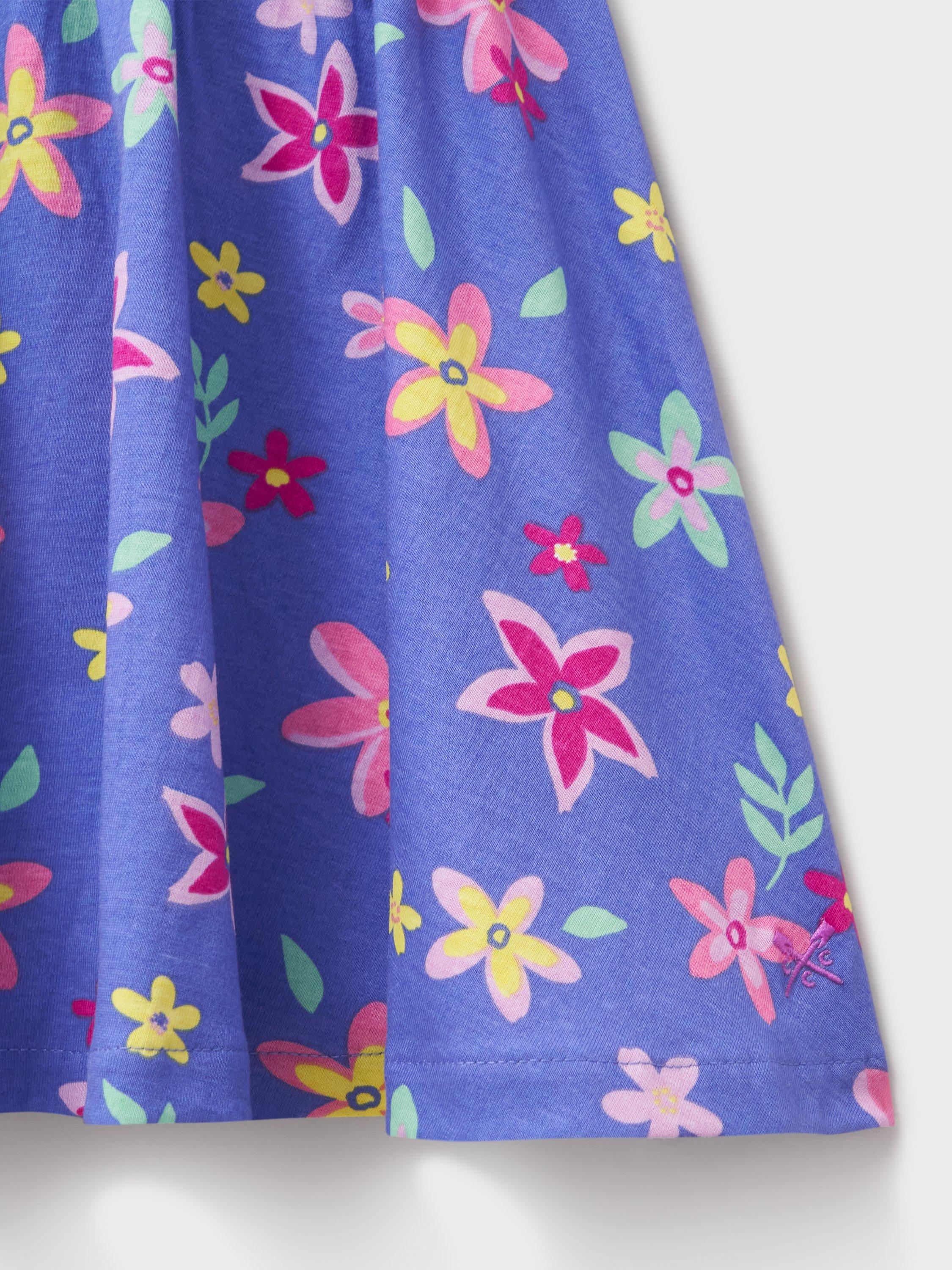 Product image 2 of 3, which shows Crew Clothing Kids' Cotton Jersey Printed Skirt, Airforce Blue, 8-9 years