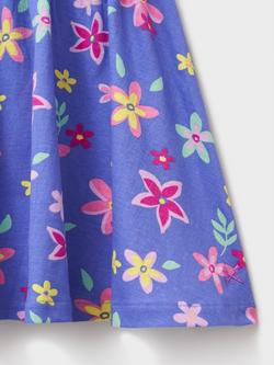 Crew Clothing Kids' Cotton Jersey Printed Skirt, Airforce Blue - view 2, Airforce Blue