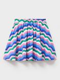 Crew Clothing Kids' Cotton Jersey Printed Skirt, Multi Blue