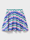 Crew Clothing Kids' Cotton Jersey Printed Skirt, Multi Blue