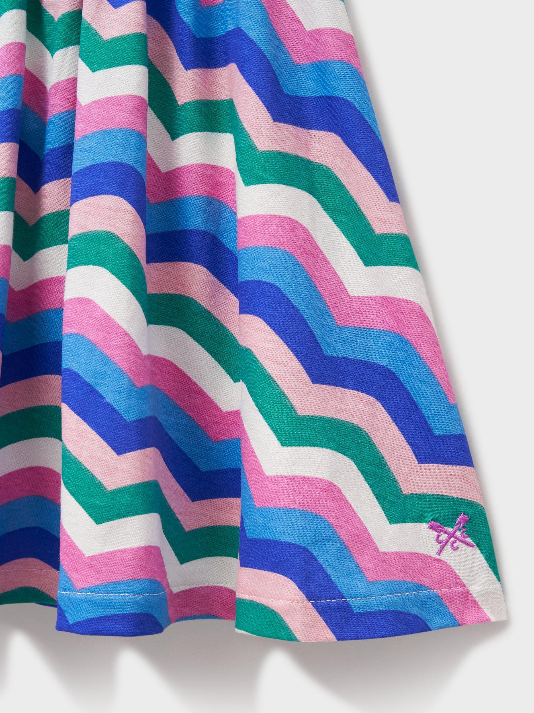 Product image 3 of 3, which shows Crew Clothing Kids' Cotton Jersey Printed Skirt, Multi Blue, 8-9 years