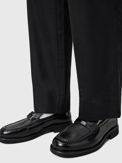 AllSaints Bloom Leather Hand Stitched Loafers, Black - view 2, Black