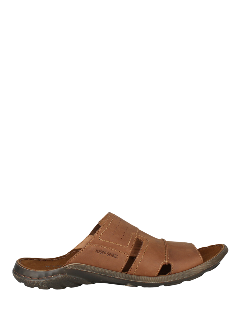 Product image 1 of 4, which shows Josef Seibel Logan 38 Leather Slider Sandals, Brown, 6.5