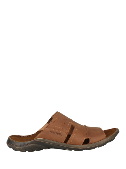 Josef Seibel Logan 38 Leather Slider Sandals, Brown, Brown