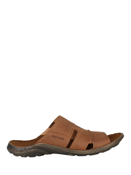 Josef Seibel Logan 38 Leather Slider Sandals, Brown - view 2, Brown