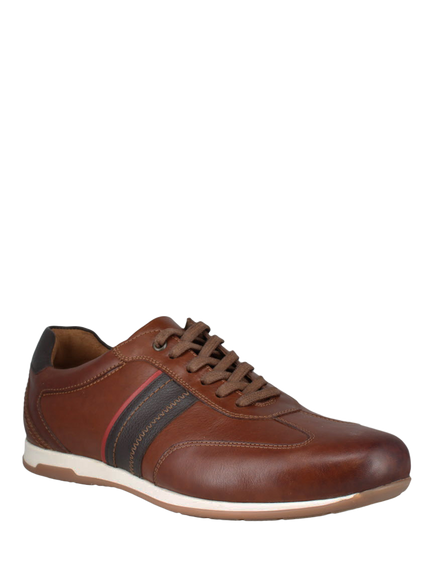 Josef Seibel Colby 04 Leather Trainers, Cognac - view 2, Cognac