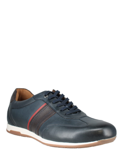 Josef Seibel Colby 04 Leather Trainers, Blue Kombi - view 2, Blue Kombi