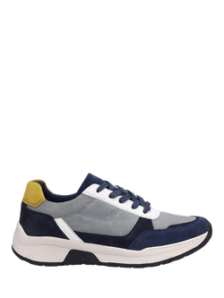 Josef Seibel Mitchell 10 Leather Blend Trainers, Blue/Multi - view 2, Blue/Multi