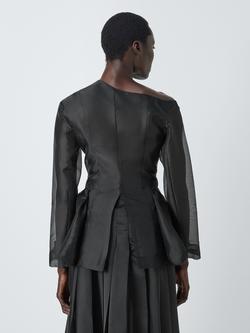 John Lewis x A.W.A.K.E. MODE Sheer Asymmetric Slim Fit Jacket, Black - view 2, Black