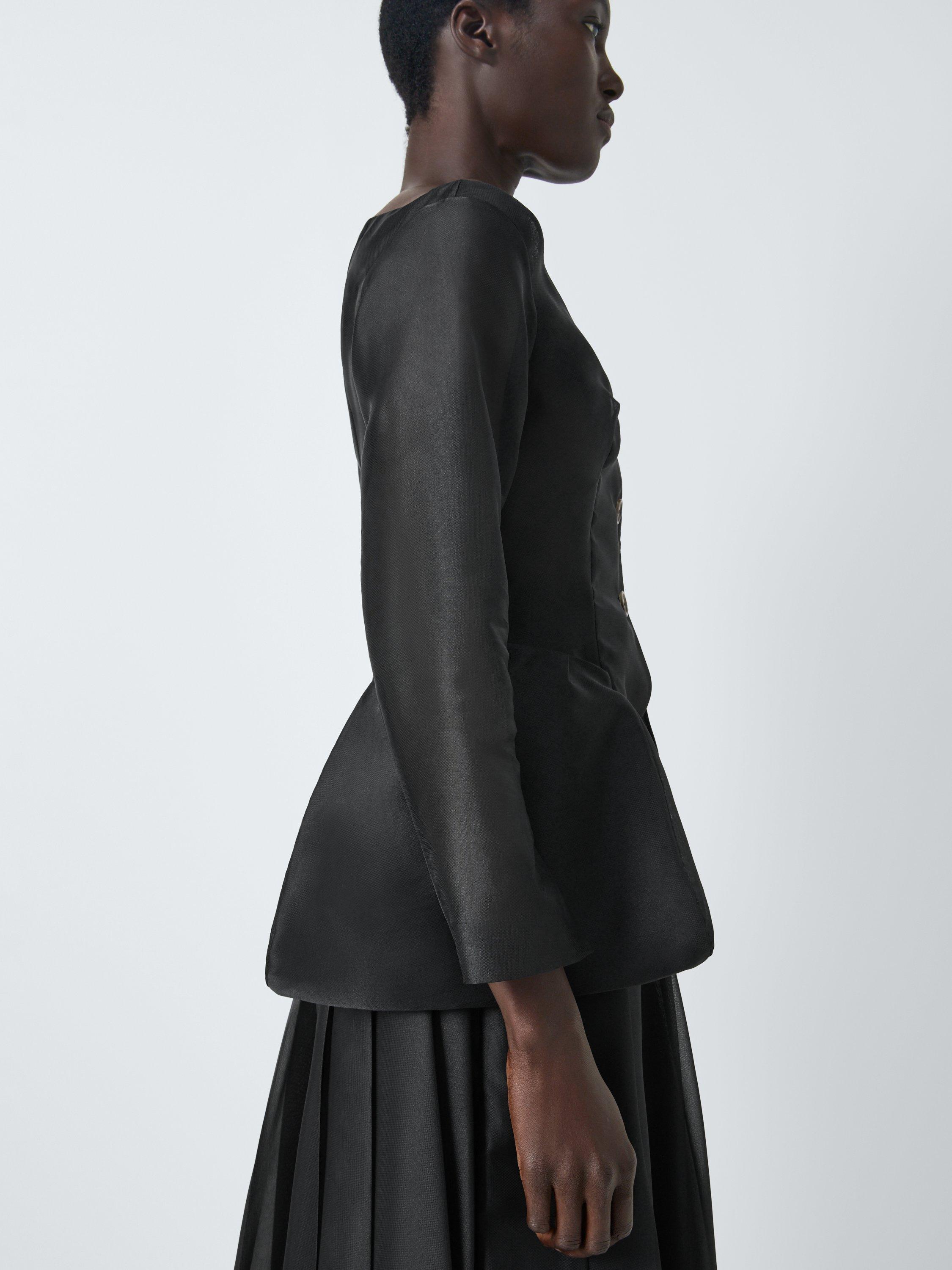 Product image 5 of 6, which shows John Lewis x A.W.A.K.E. MODE Sheer Asymmetric Slim Fit Jacket, Black, 6