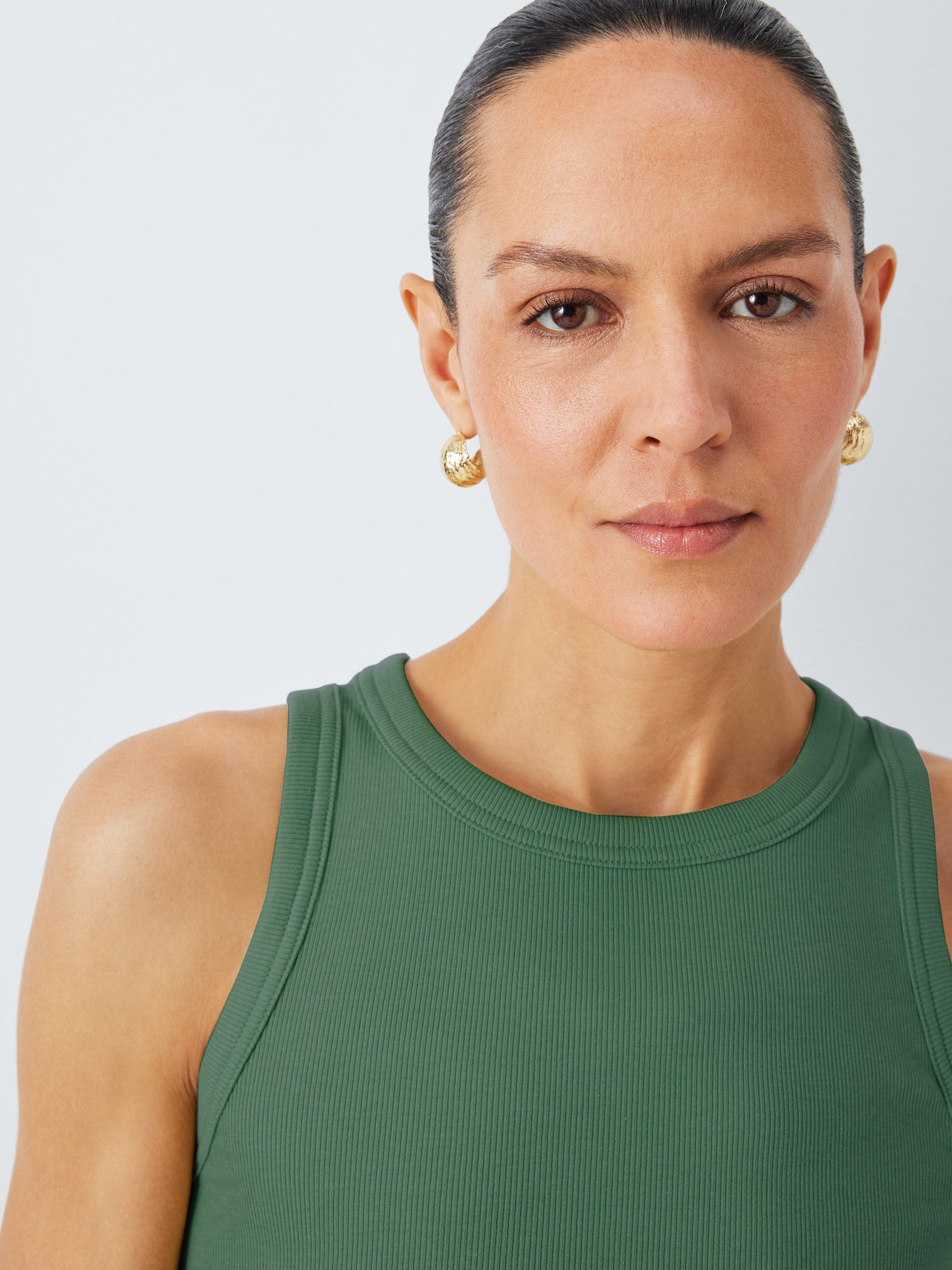 Product image 5 of 6, which shows John Lewis Ribbed Cotton Vest, Green, 6