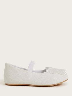 Monsoon Baby Sparkle Butterfly Walker Shoes, Ivory, Ivory