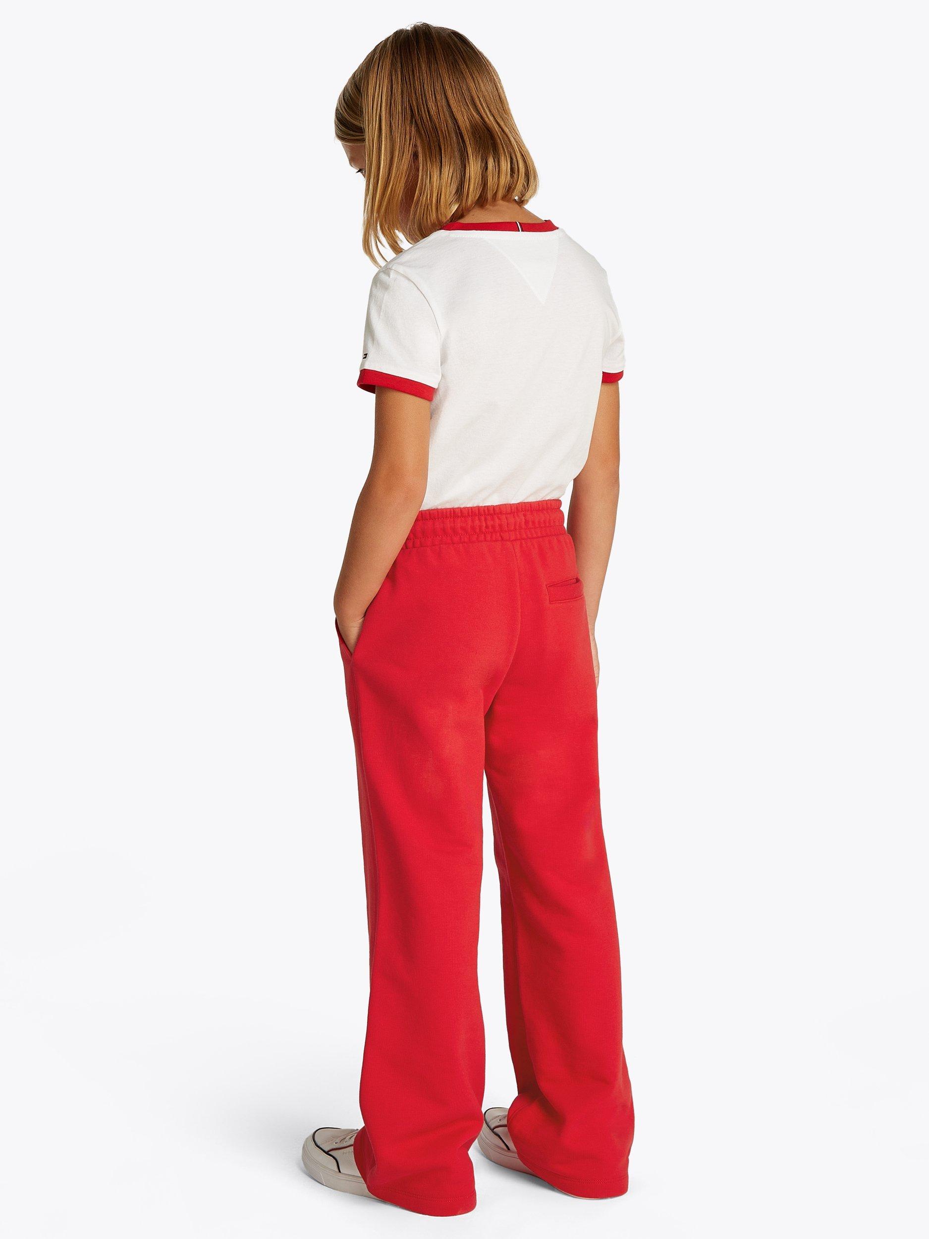 Product image 2 of 6, which shows Tommy Hilfiger Kids' Flag Wide Leg Joggers, Primary Red, 4 years