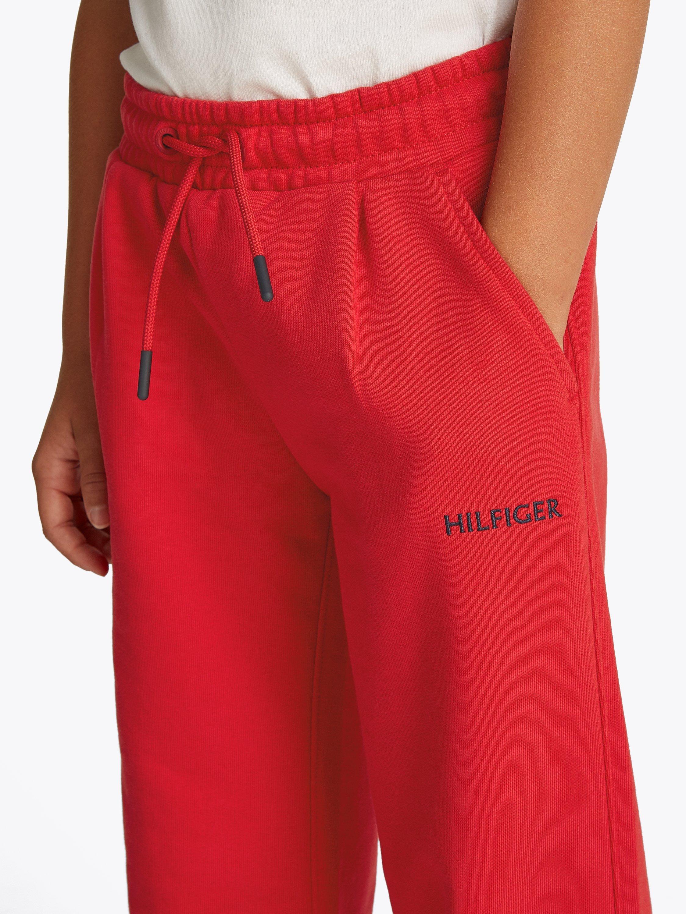 Product image 3 of 6, which shows Tommy Hilfiger Kids' Flag Wide Leg Joggers, Primary Red, 4 years
