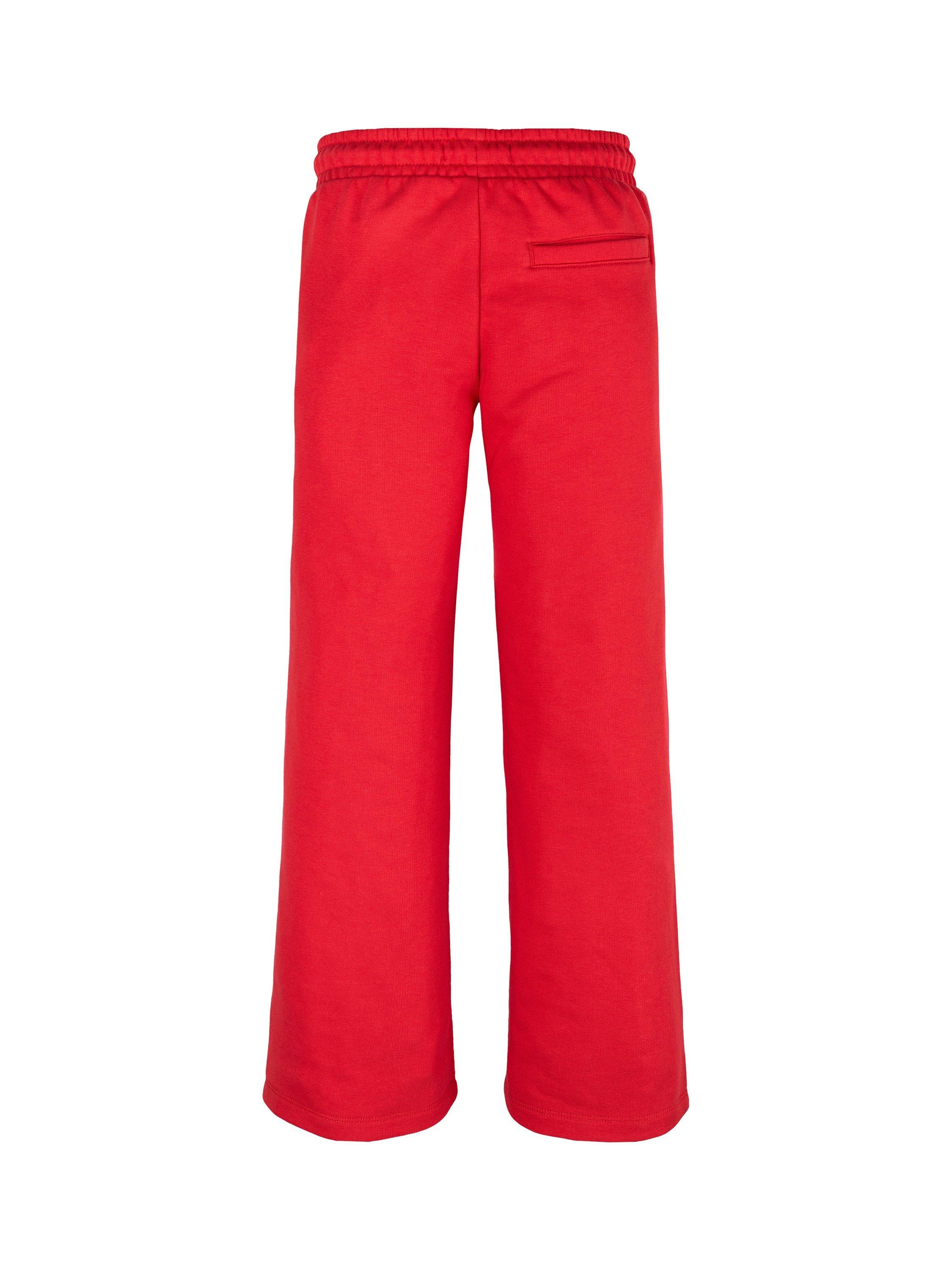 Product image 6 of 6, which shows Tommy Hilfiger Kids' Flag Wide Leg Joggers, Primary Red, 4 years