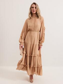 Phase Eight Priscilla Shimmer Ruffle Maxi Dress, Light Pink, Light Pink