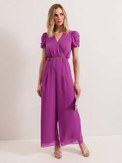 Phase Eight Helene Belted Jumpsuit, Mid Purple, Mid Purple