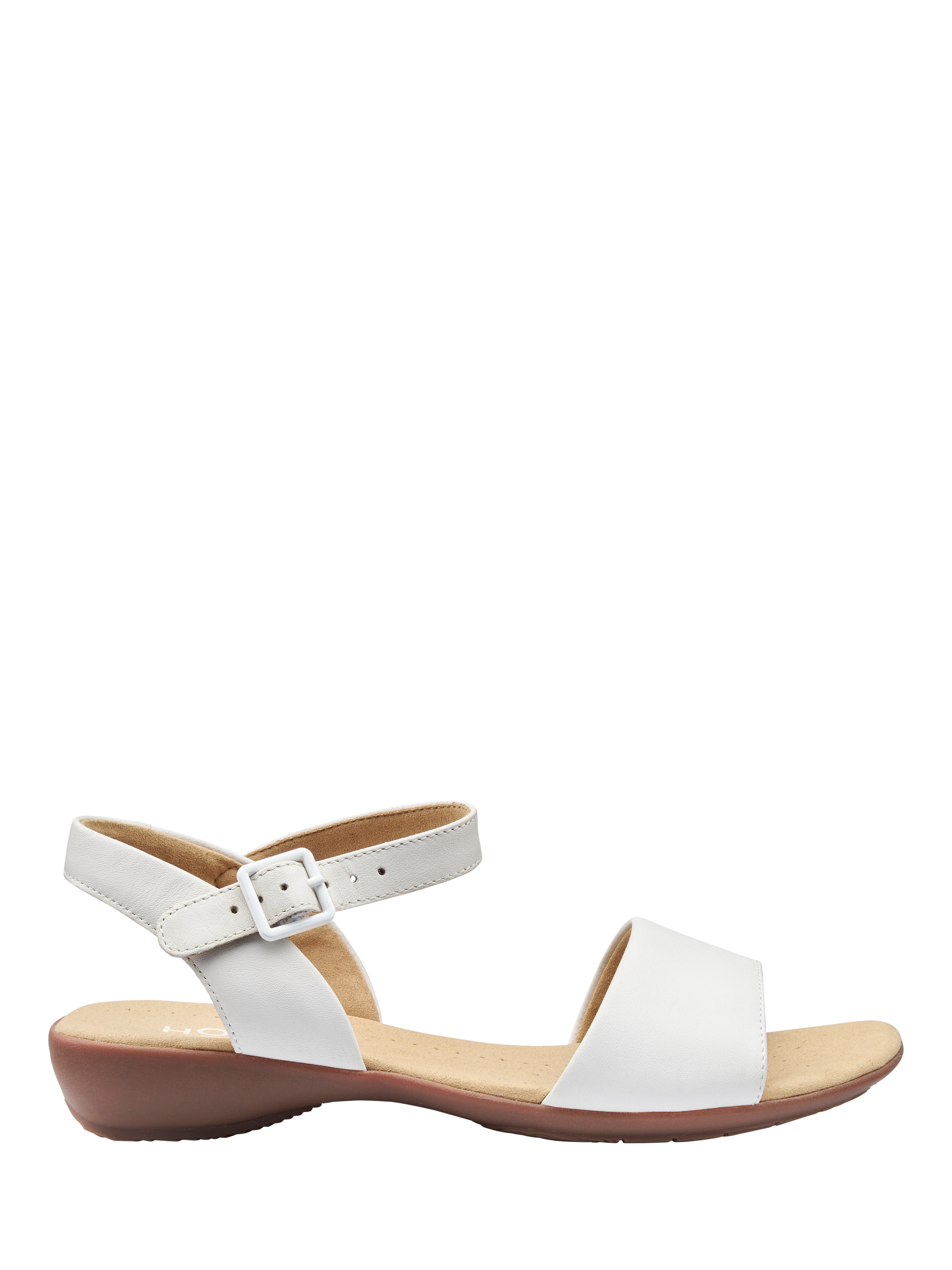 Product image 1 of 4, which shows Hotter Tropic Leather Strappy Sandals, Brilliant White, 3