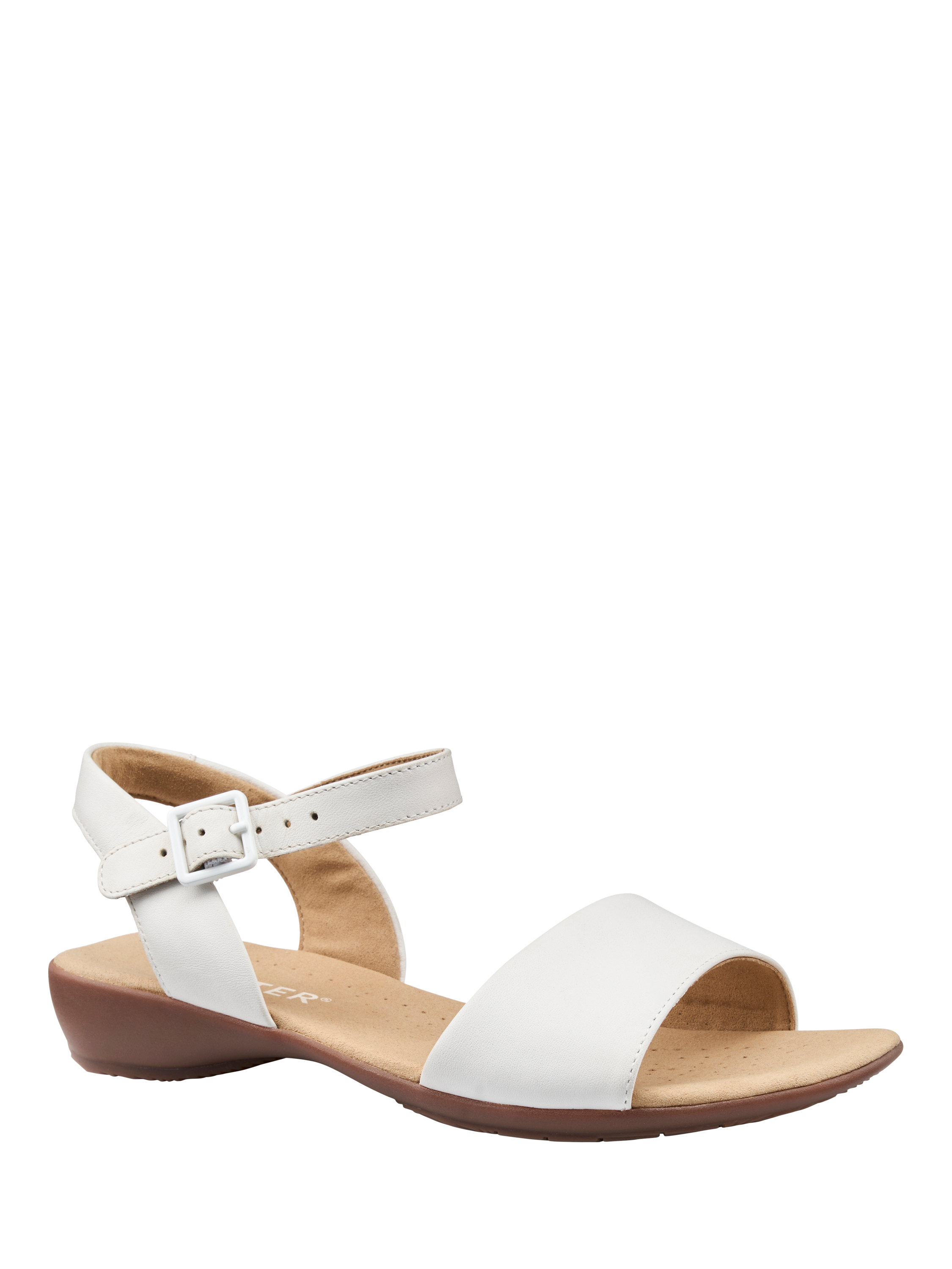 Product image 2 of 4, which shows Hotter Tropic Leather Strappy Sandals, Brilliant White, 3
