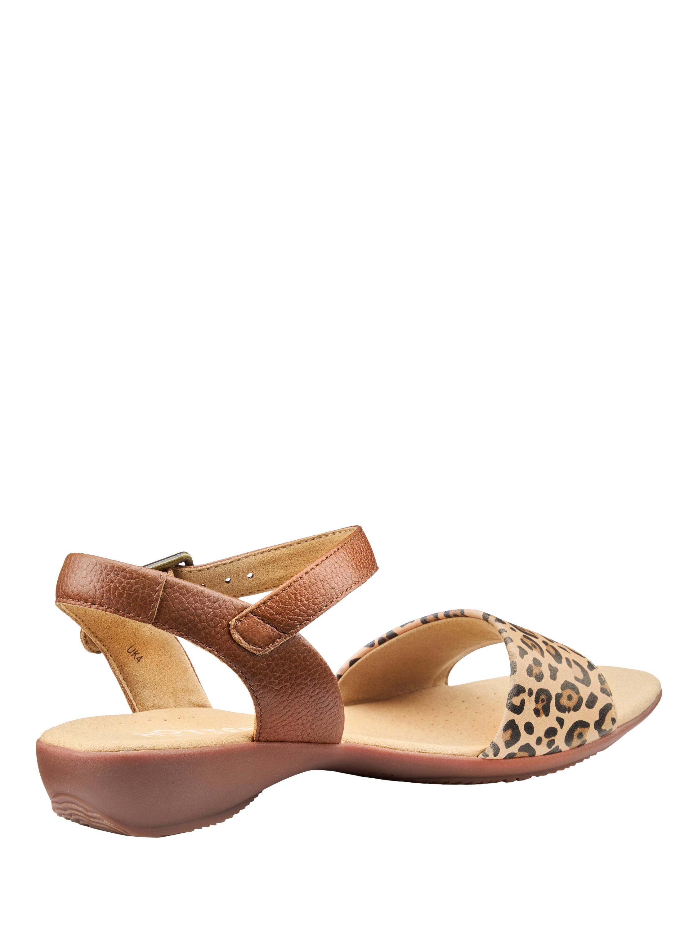 Product image 4 of 5, which shows Hotter Tropic Leather Strappy Sandals, Brown, 3