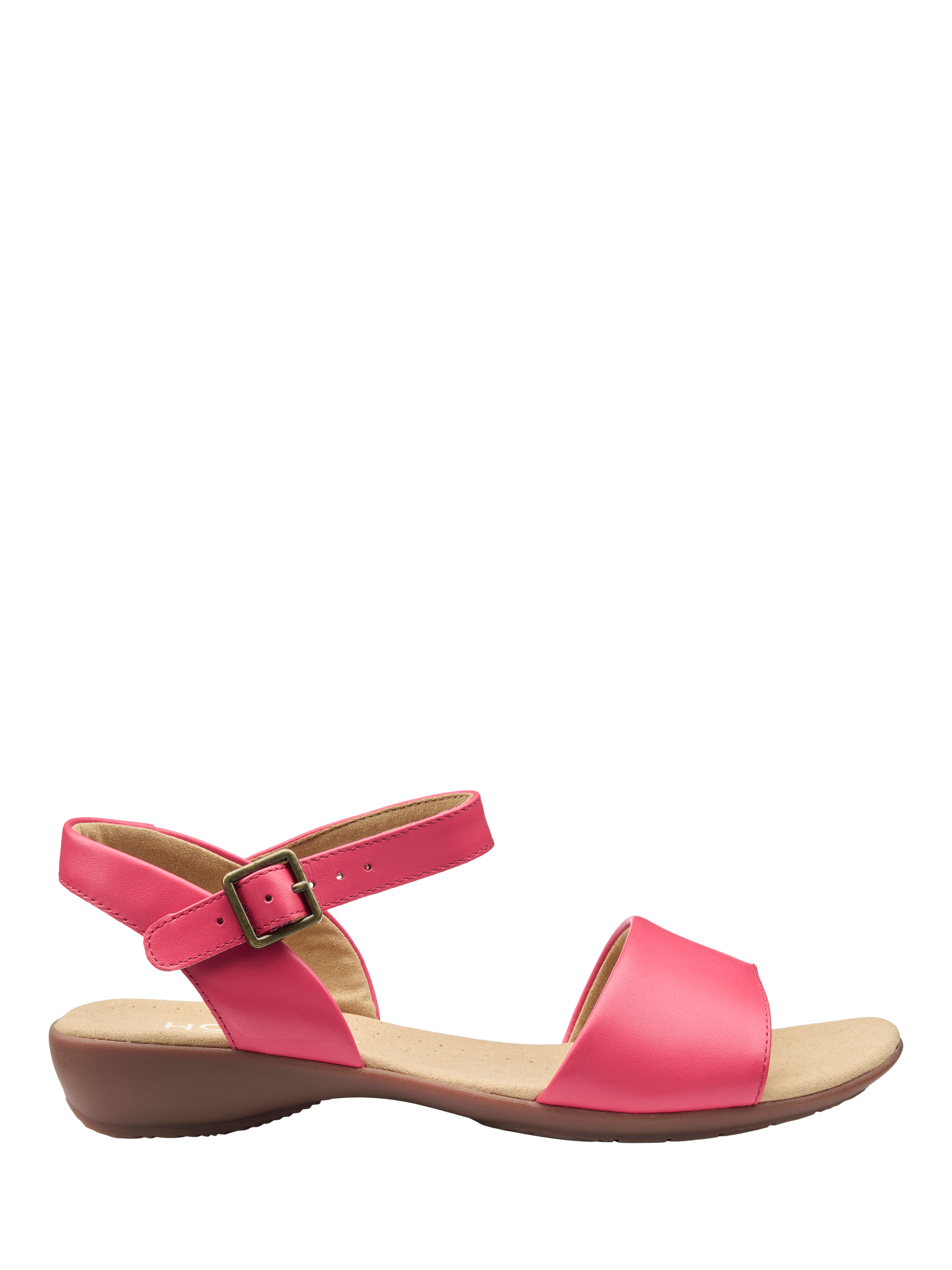 Product image 1 of 4, which shows Hotter Tropic Leather Strappy Sandals, Sunset Coral, 3
