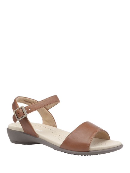 Hotter Tropic Wide Fit Leather Sandals, Rich Tan - view 2, Rich Tan
