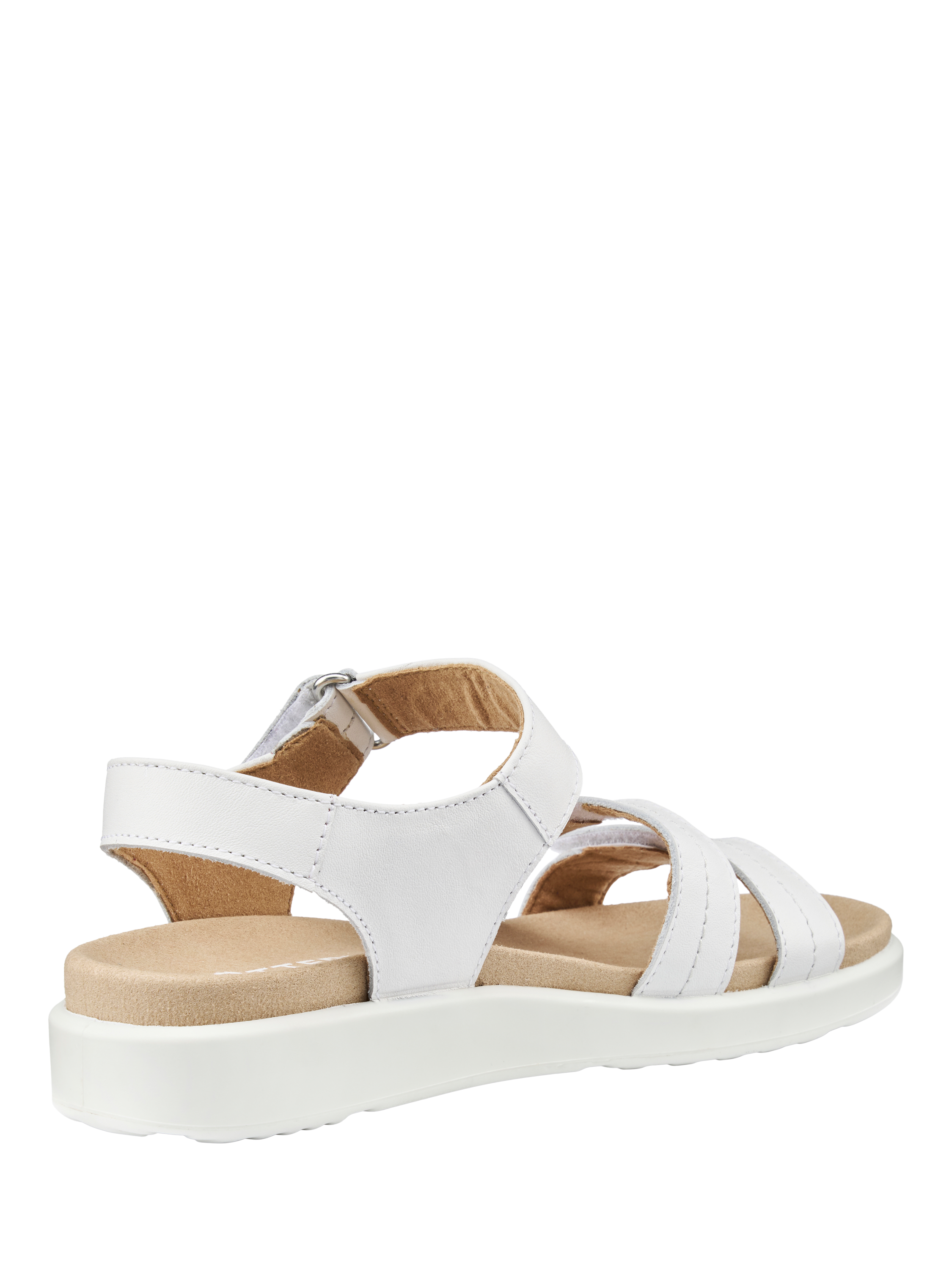 Product image 4 of 5, which shows Hotter Venice Nubuck Leather Triple Strap Sandals, Brilliant White, 3