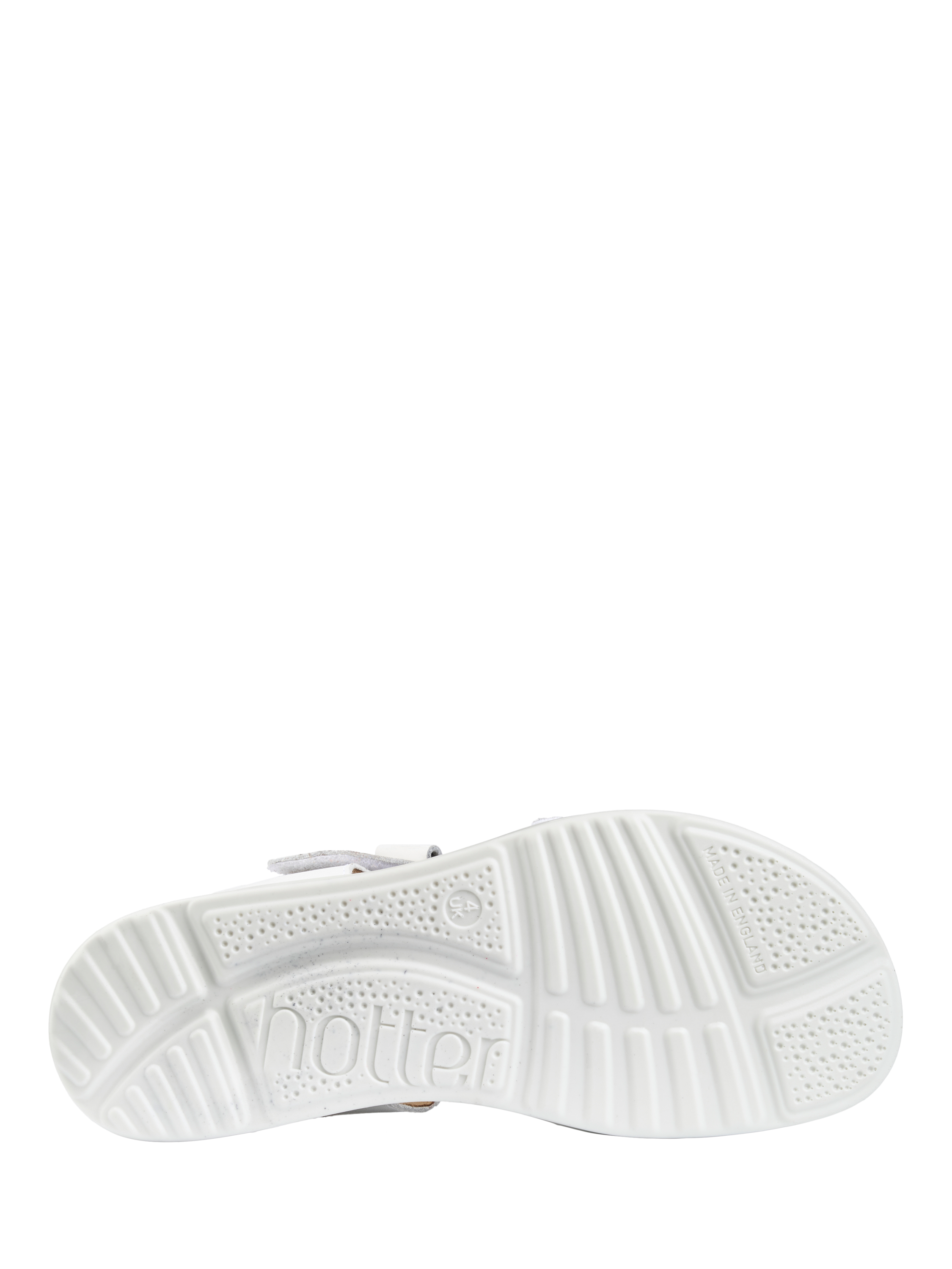 Product image 5 of 5, which shows Hotter Venice Nubuck Leather Triple Strap Sandals, Brilliant White, 3