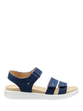 Hotter Venice Nubuck Leather Triple Strap Sandals, French Navy