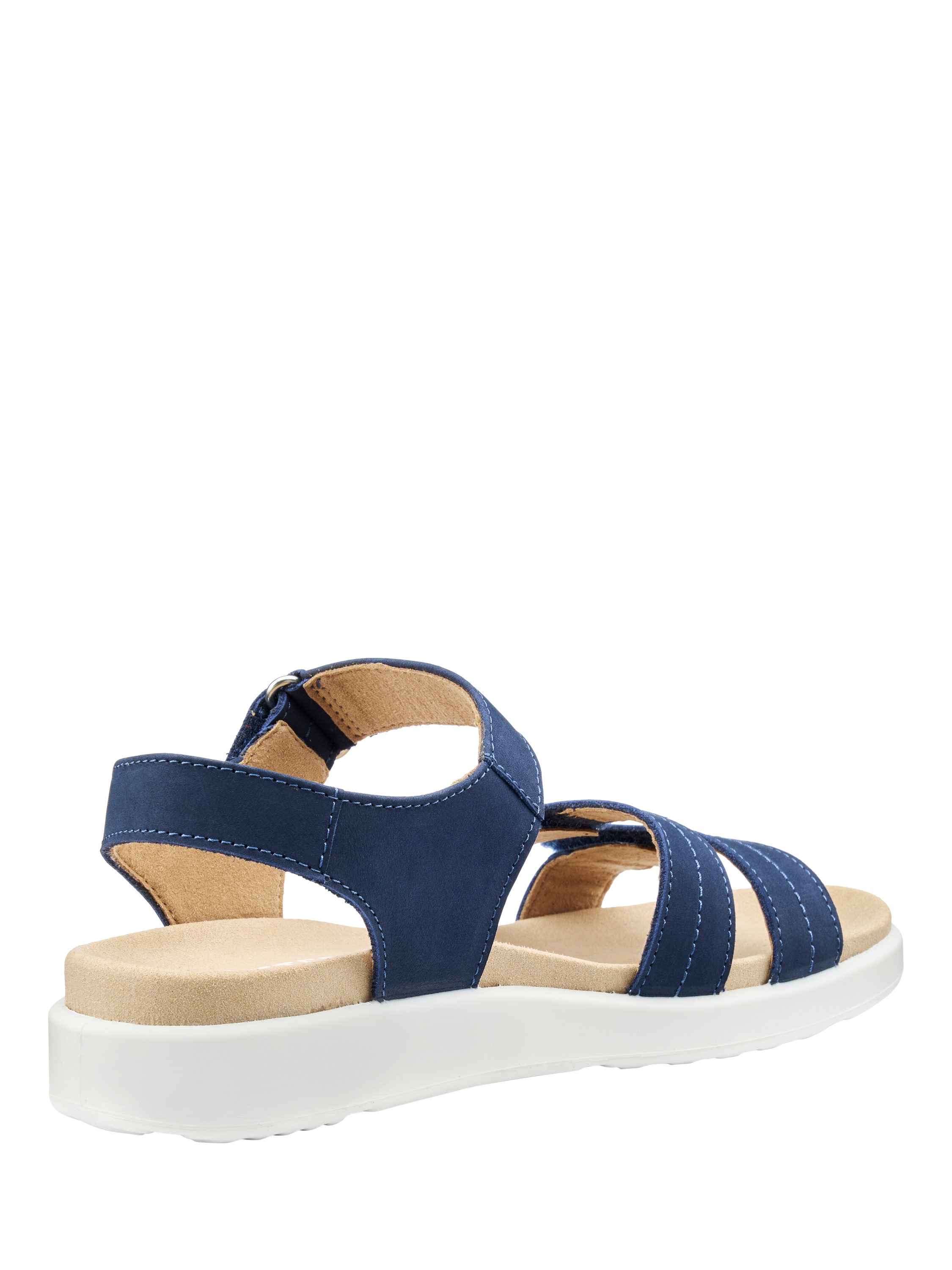 Product image 4 of 4, which shows Hotter Venice Nubuck Leather Triple Strap Sandals, French Navy, 3