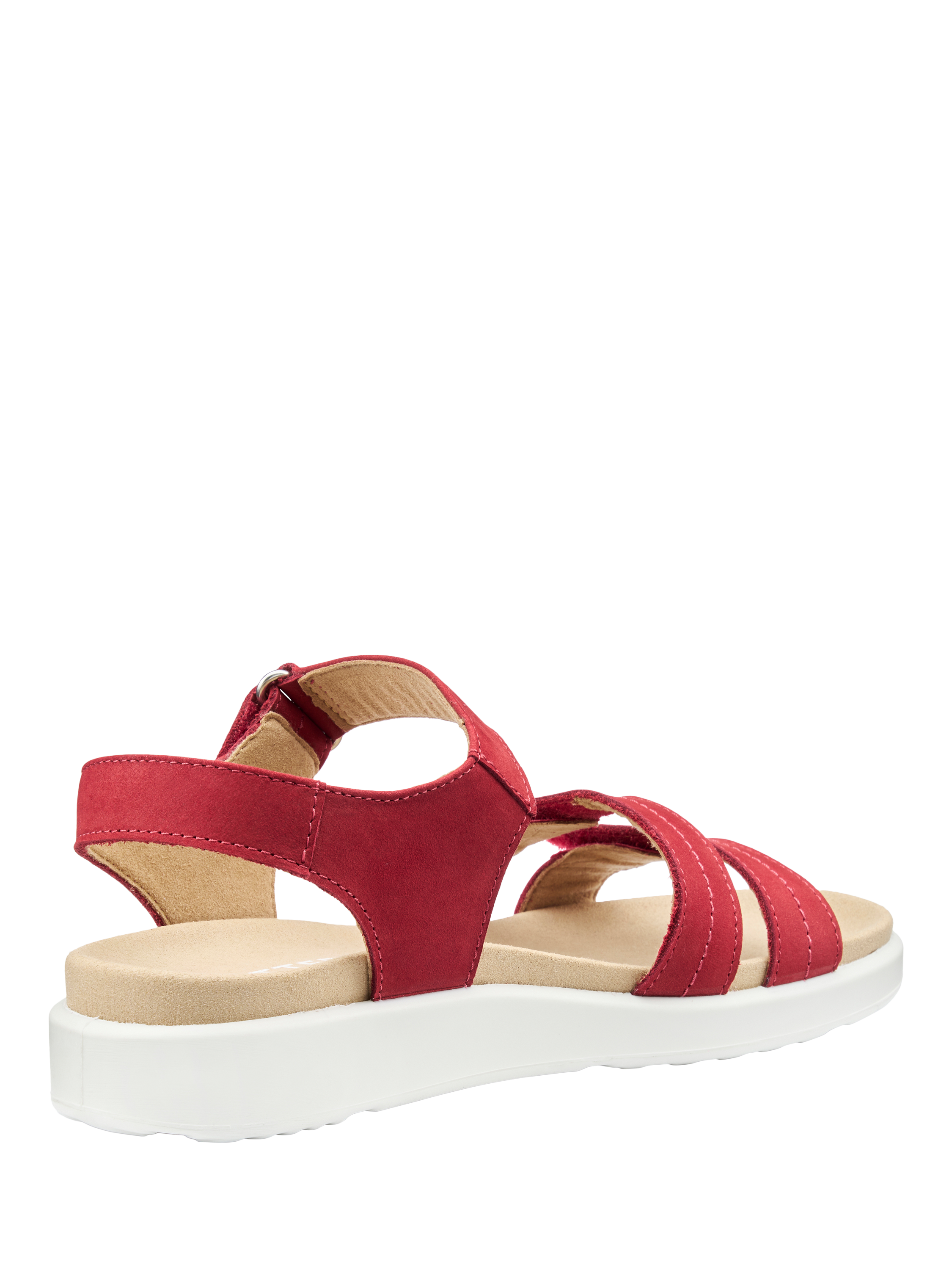 Product image 4 of 4, which shows Hotter Venice Nubuck Leather Triple Strap Sandals, Salsa, 3