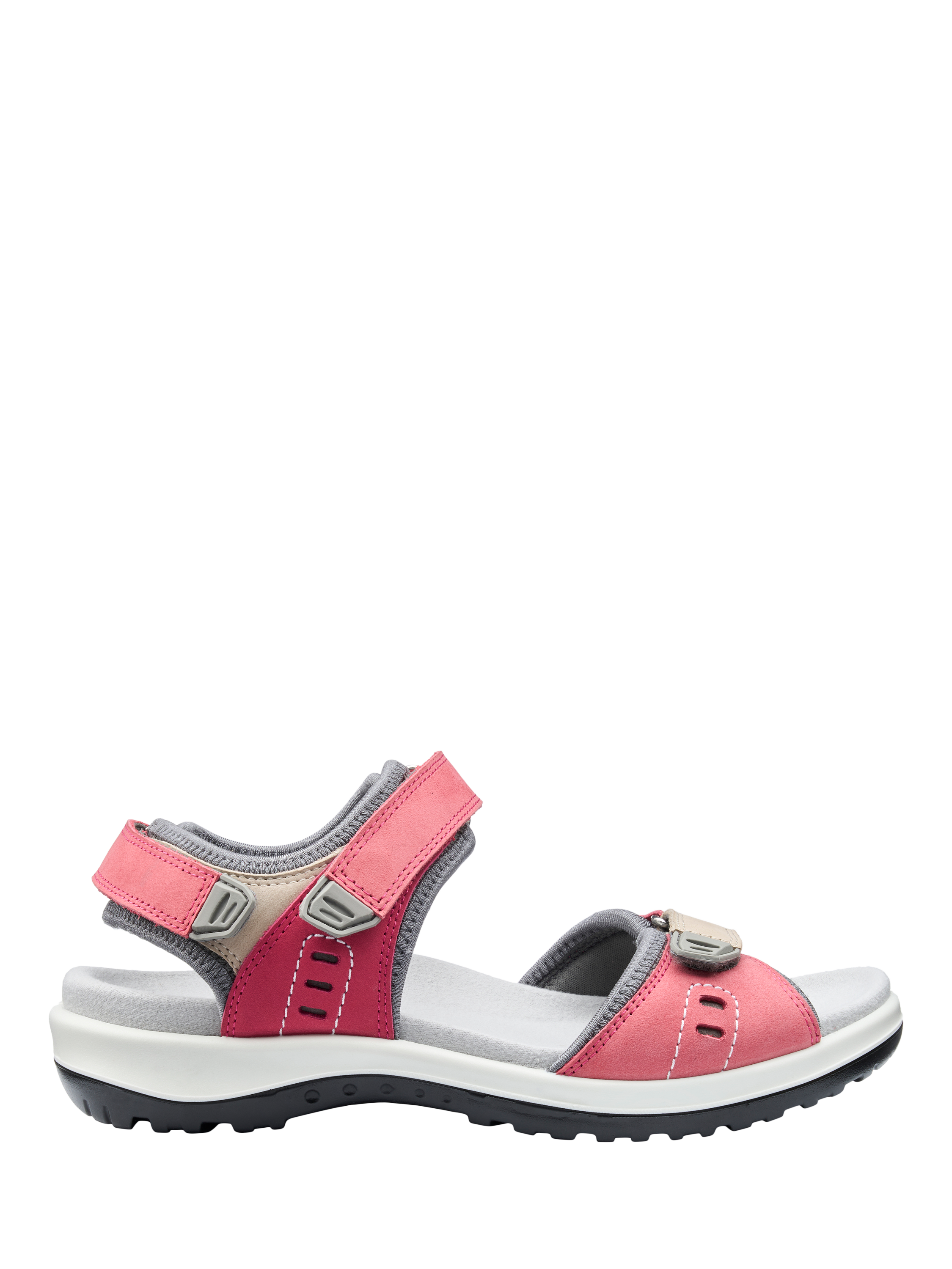 Product image 1 of 4, which shows Hotter Walk II Extra Wide Fit Nubuck Lightweight Walking Sandals, Tea Rose, 4XW