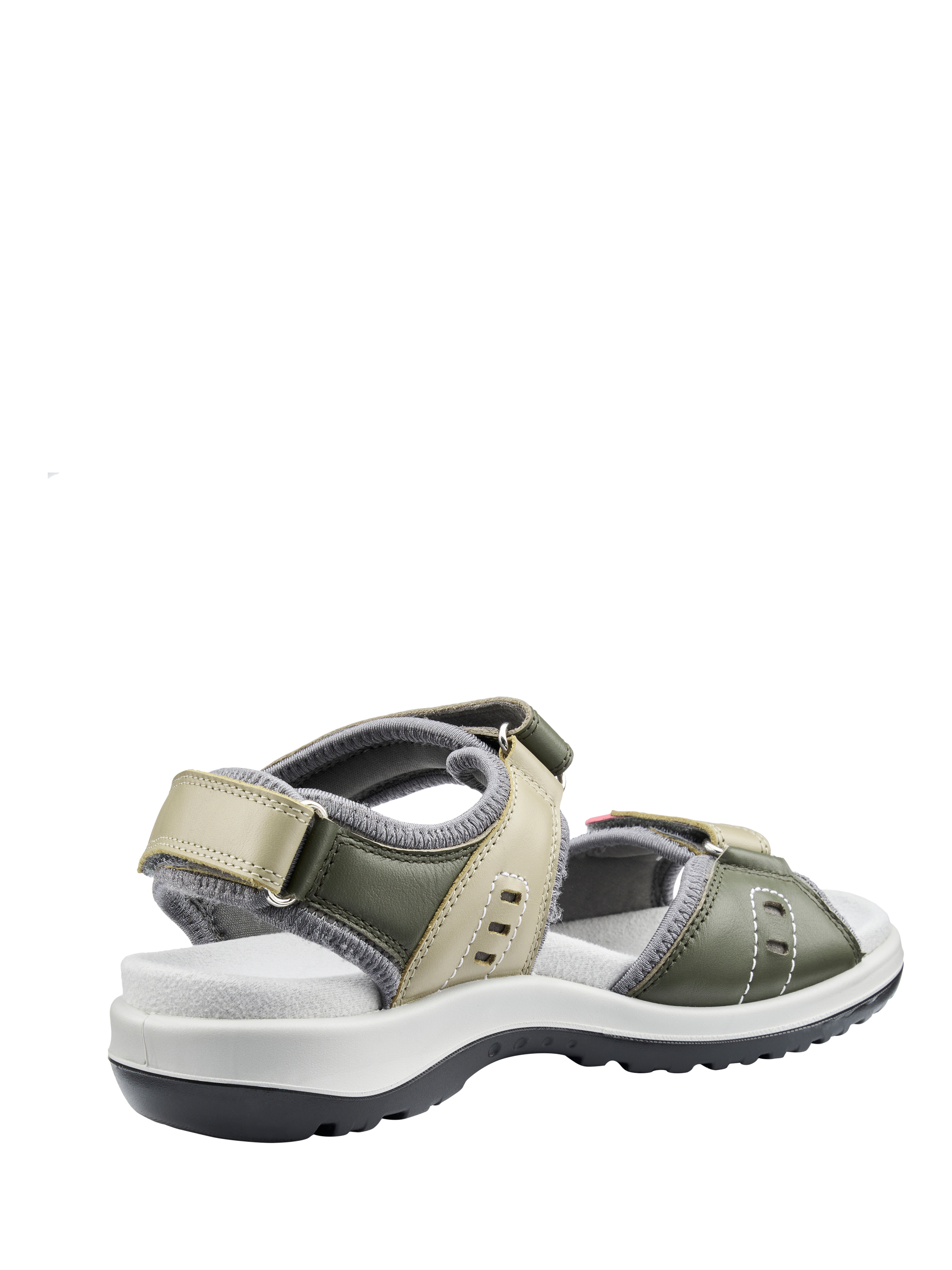 Product image 4 of 4, which shows Hotter Walk II Wide Fit Leather Technical Sandals, Khaki Moss, 3W